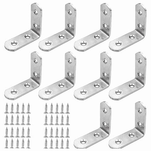 ANGLE BRACKET L STAINLESS STEEL 50X50 MM FOR FURNITURE 10 PCS METAL