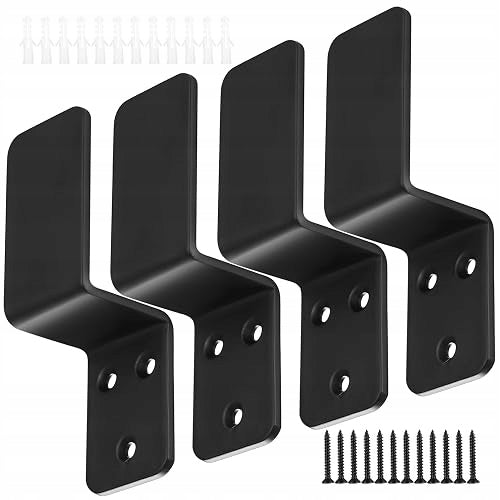 ANGLE BRACKETS WITH DOOR BARRICADE STEEL SAFETY 4 PIECES