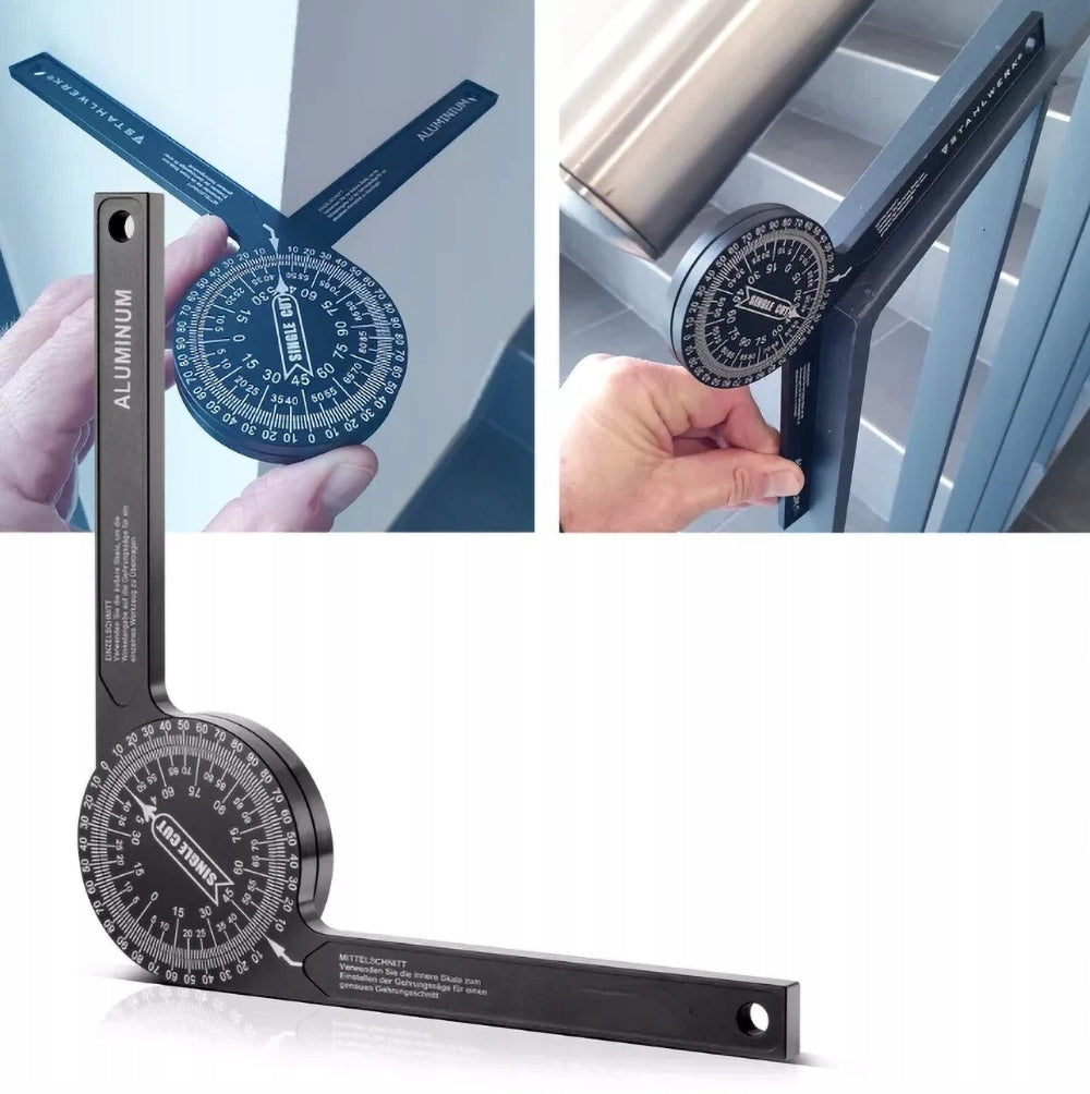 ANGLE CARPENTRY PROTRACTOR ADJUSTABLE 360 Polish Width 63 mm