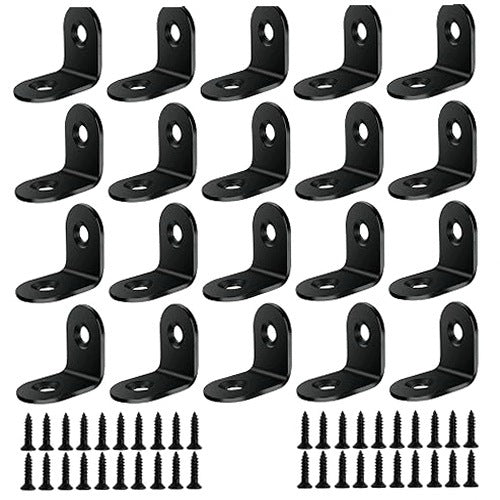 ANGLE CONNECTORS 90 DEGREES 20X20 MM STAINLESS STEEL FOR FURNITURE 20 PCS.