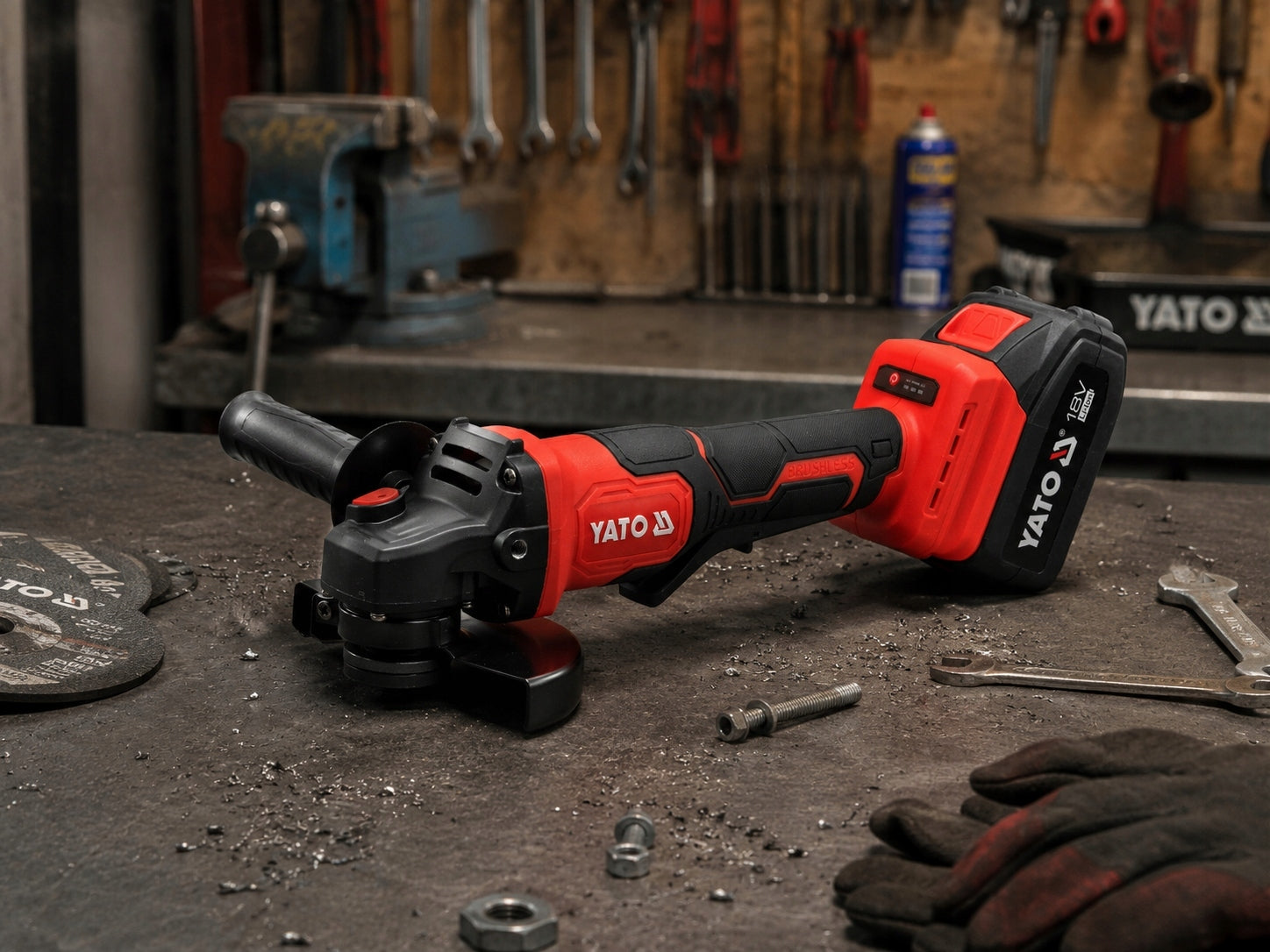 ANGLE GRINDER 125mm YATO 18V SOFT START BRUSHLESS WITHOUT BATTERY Manufacturer code YT-828256