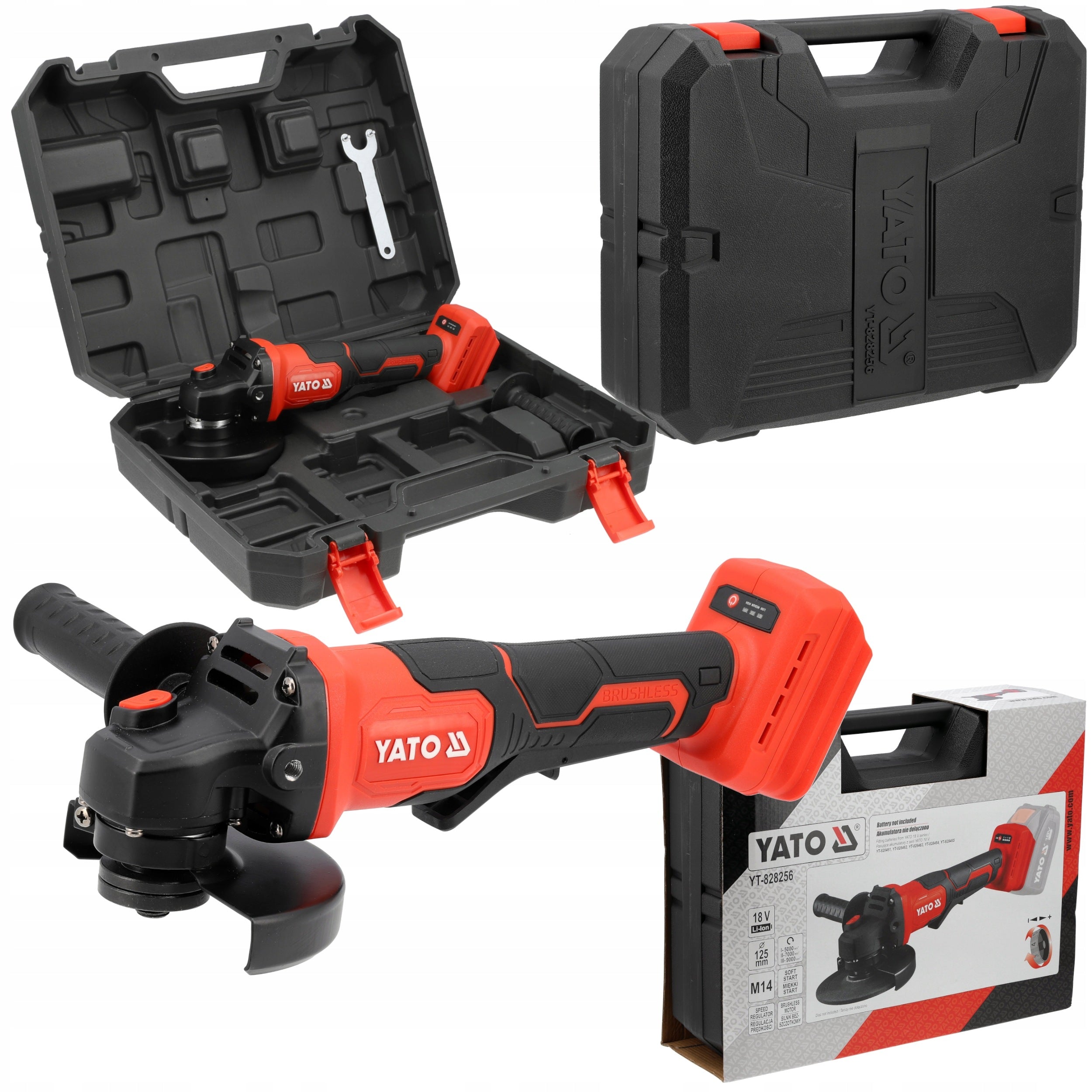 ANGLE GRINDER 125mm YATO 18V SOFT START BRUSHLESS WITHOUT BATTERY