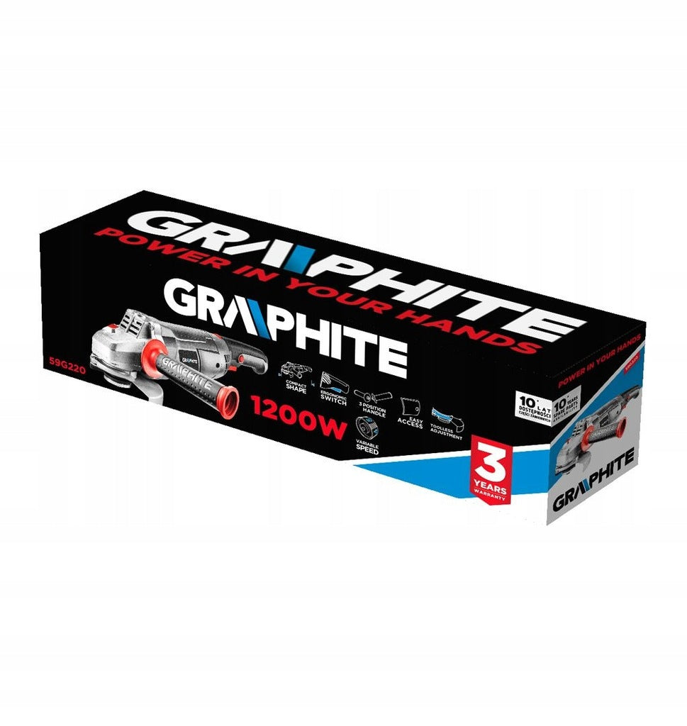ANGLE GRINDER 3000-11000 MIN 1200W 125MM 59G220 GRAPHITE Brand GRAPHITE