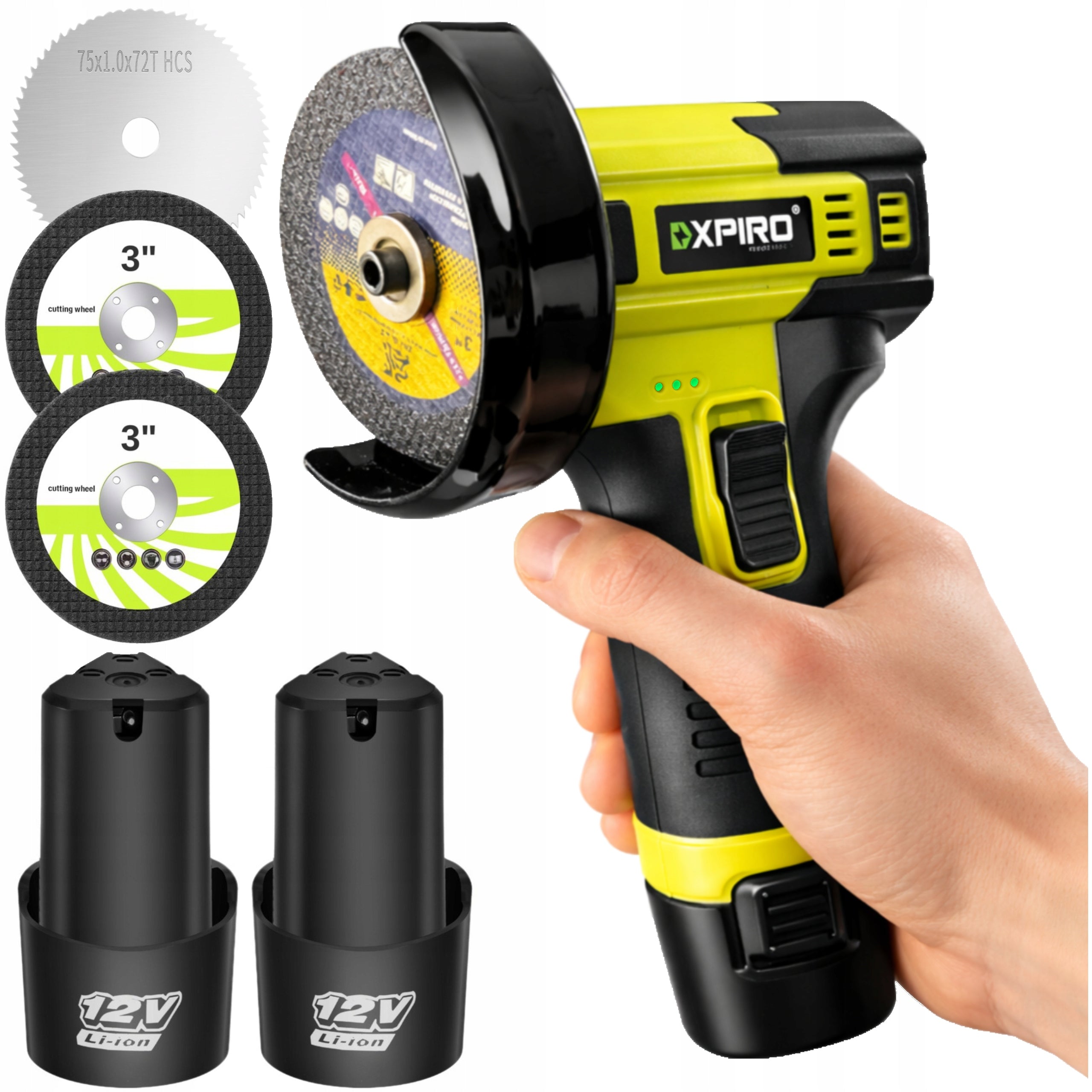 ANGLE GRINDER CORDLESS BRUSH MINI RUBBER 2xAKU 3xFLEX DISC