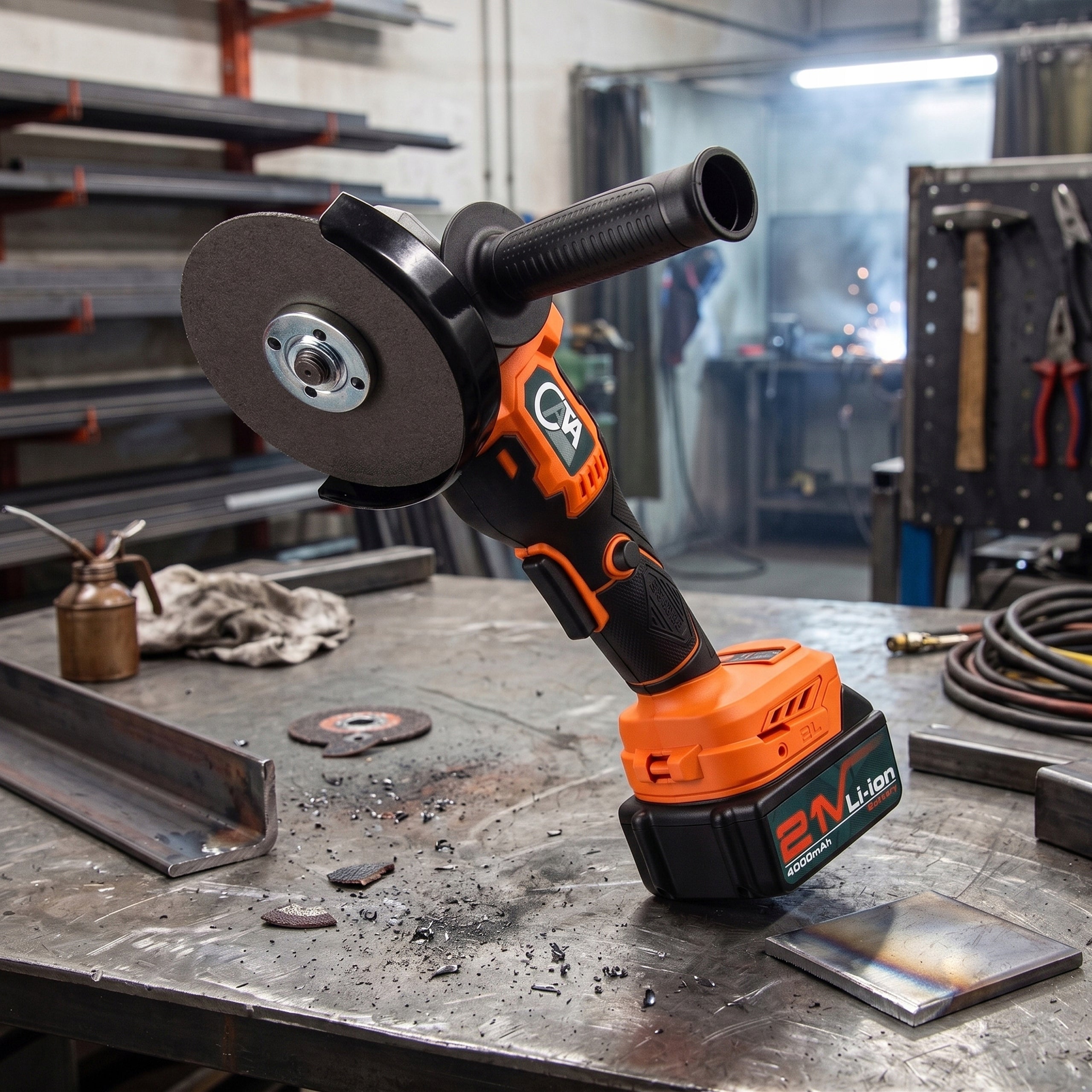 ANGLE GRINDER CORDLESS BRUSHLESS ANGLE 2xBATTERY 4Ah RUBBER Manufacturer code C22285
