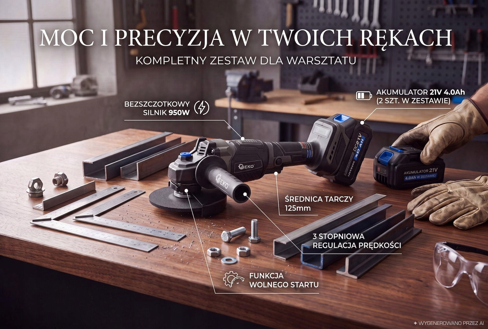 ANGLE GRINDER CORDLESS BRUSHLESS ANGLE RUBBER BAND 2 AKAU 21 V Manufacturer code SZLIFIERKA AKUMULATOROWA