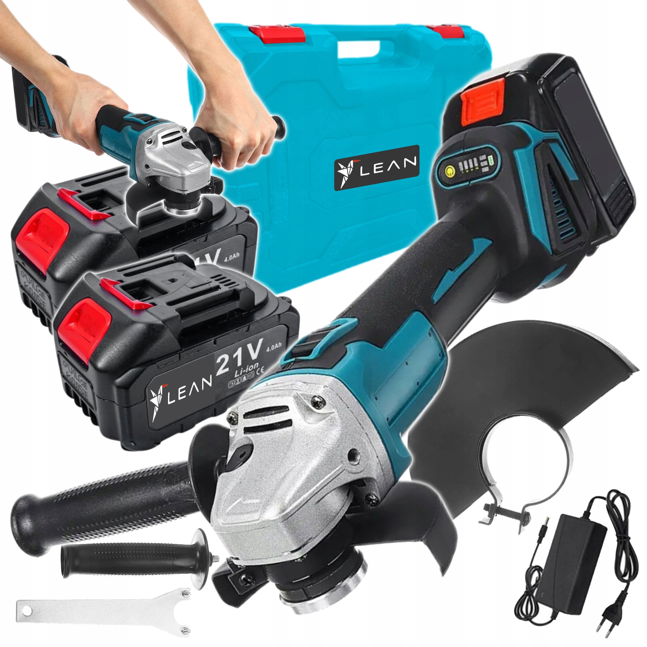 ANGLE GRINDER CORDLESS RUBBER ANGLE 2XAKU 21V 2x BATTERY STRONG
