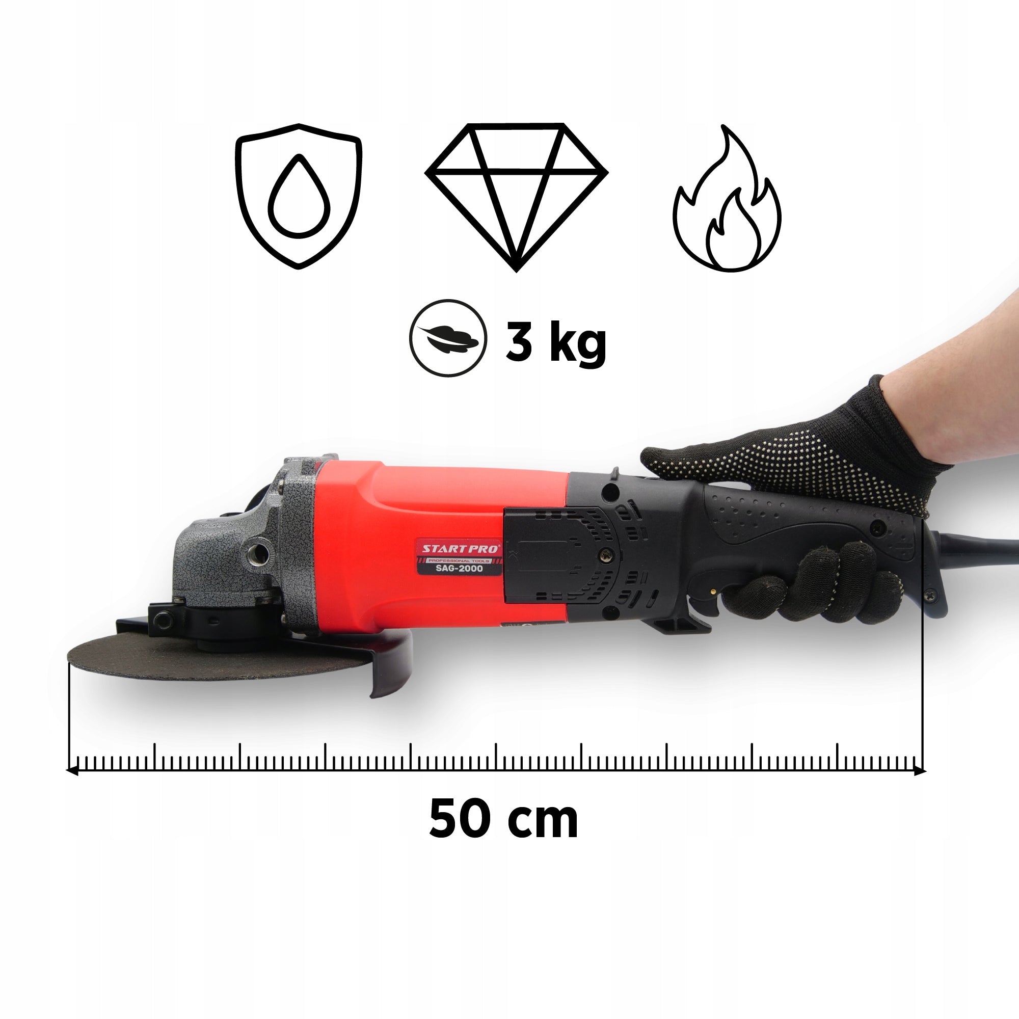 ANGLE GRINDER DIAX 1400W STRONG ANGLE ADJUSTMENT 180MM StartPro Manufacturer code SAG-2000