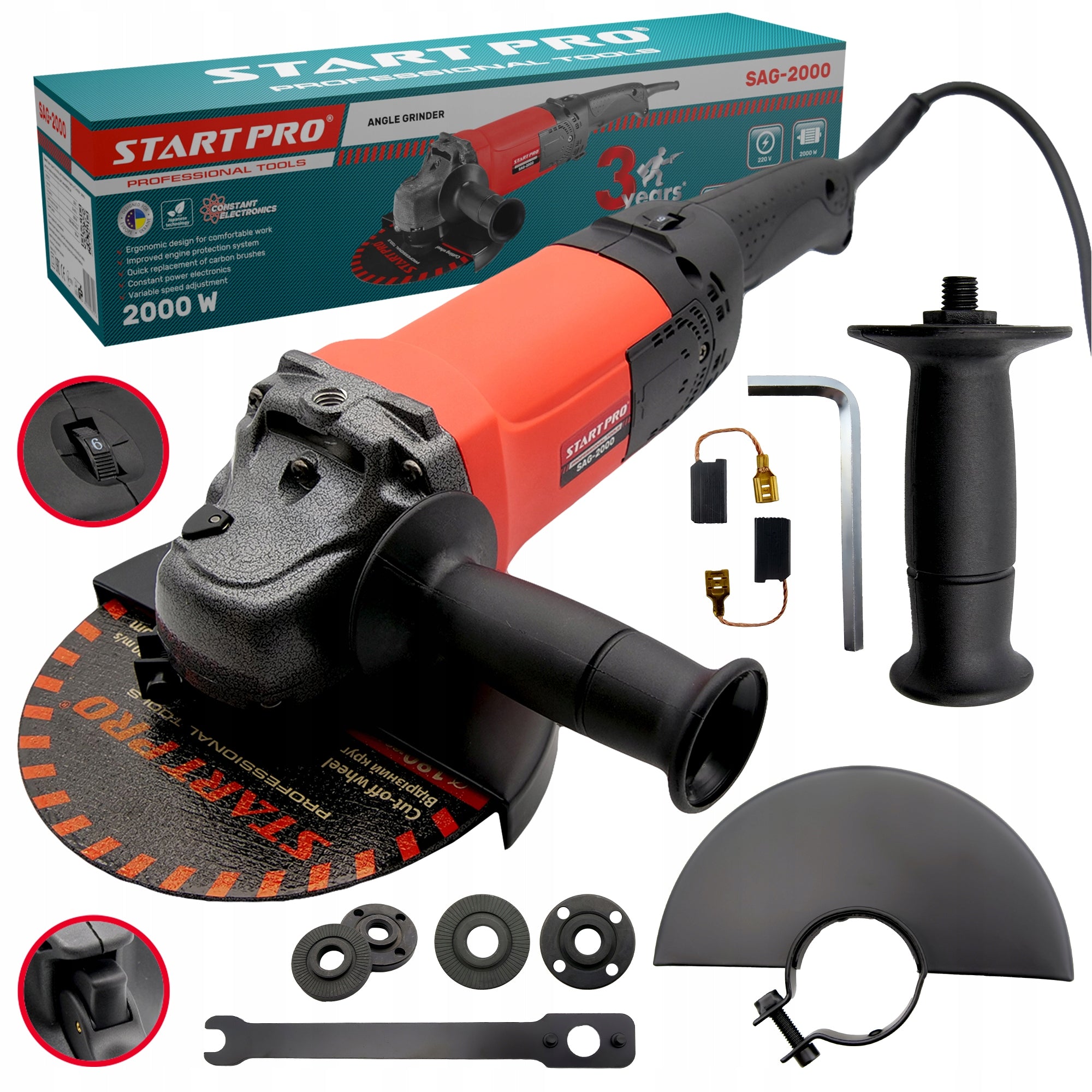 ANGLE GRINDER DIAX 1400W STRONG ANGLE ADJUSTMENT 180MM StartPro