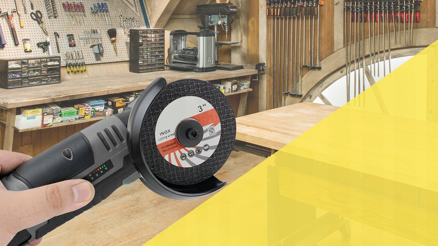 ANGLE GRINDER FOR CUTTING CORDLESS 19500 RPM 6 DISCS SET 2x AKU Brand XMaster