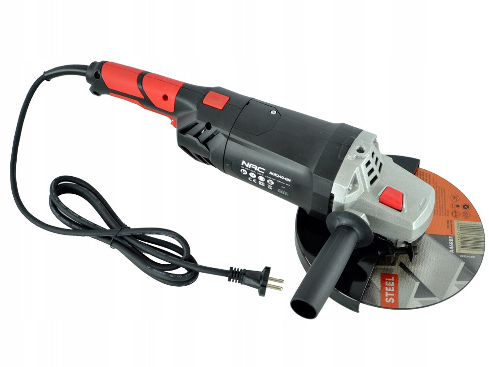 ANGLE GRINDER NAC 2400 IN DISC 230 MM ROTATING HANDLE GENTLE START Brand NAC
