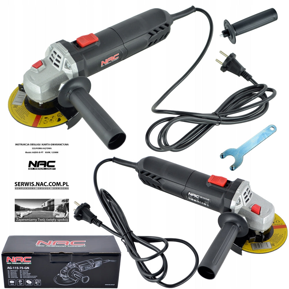 ANGLE GRINDER NAC POWER 750 IN DISC 115 MM HOUSING SLIM LIGHT