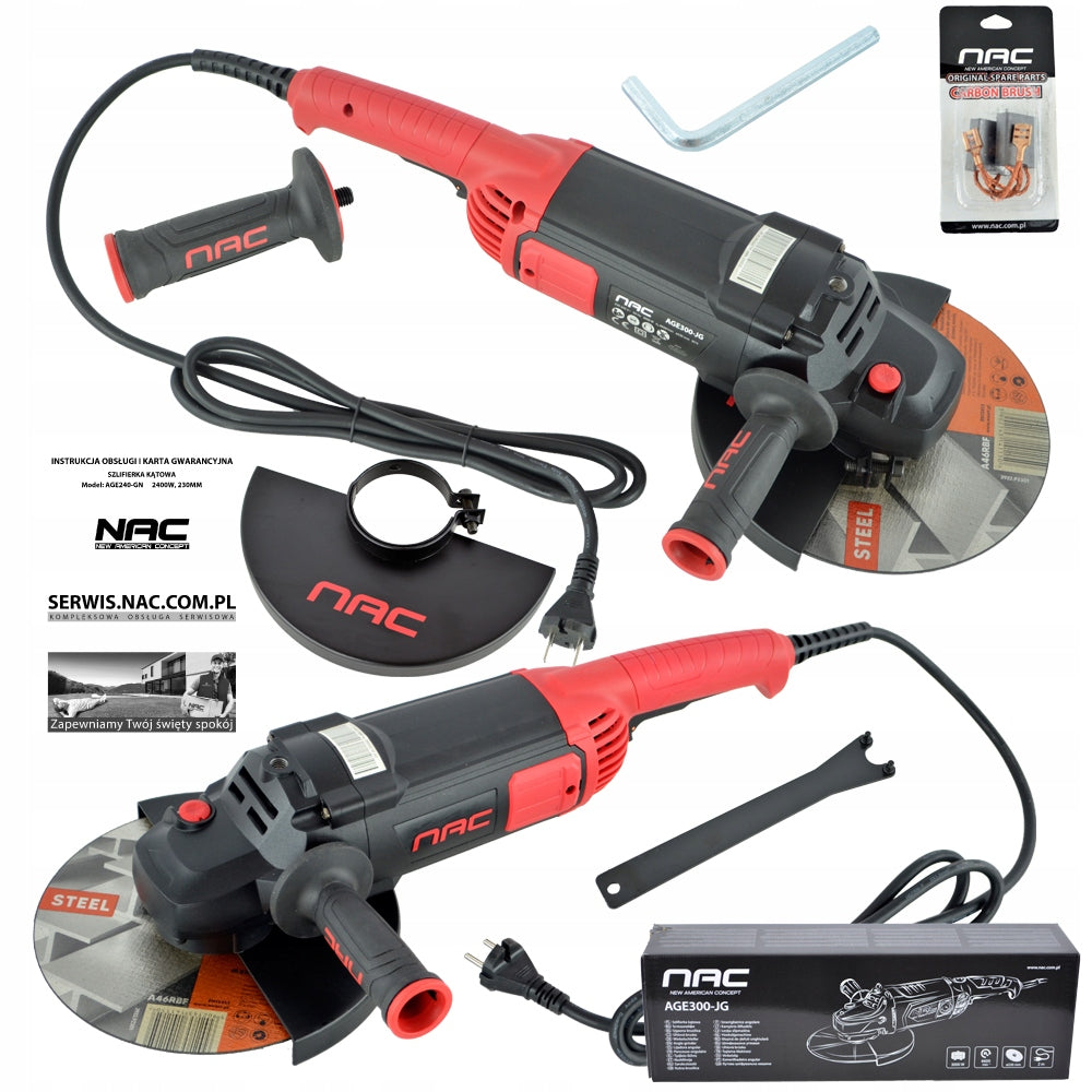 ANGLE GRINDER NAC POWERFUL POWER 3000 IN DISC 230 MM GENTLE START
