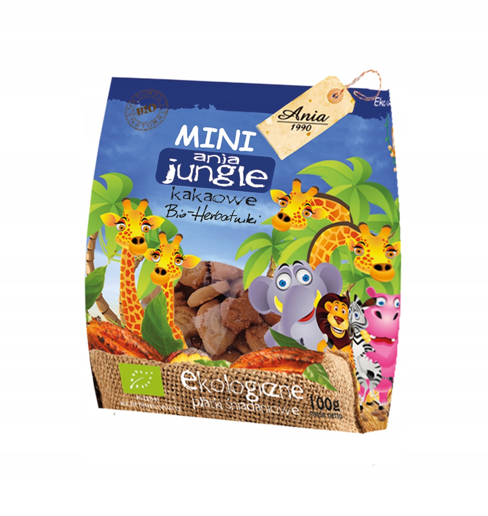 ANIA Biscuits Bio Jungle with Cocoa 100g Packaging status original