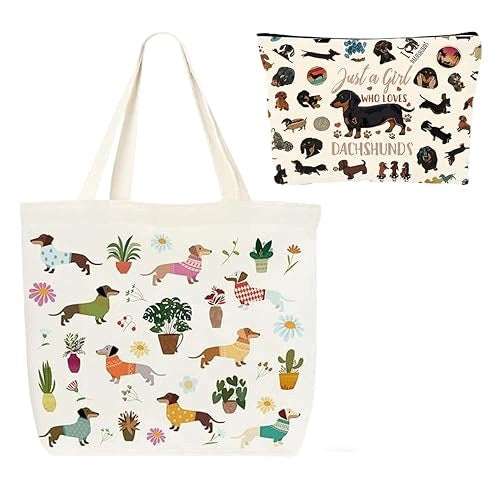ANIMAL CANVAS BAG DACHSHUND STORAGE TRAVEL FRESH BREEZE