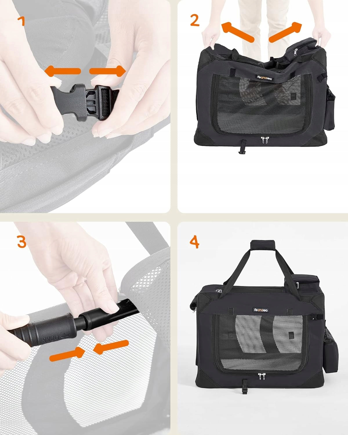 ANIMAL CAT DOG TRANSPORTER LARGE MATERIAL 60x42x42cm BLACK Kind carrier
