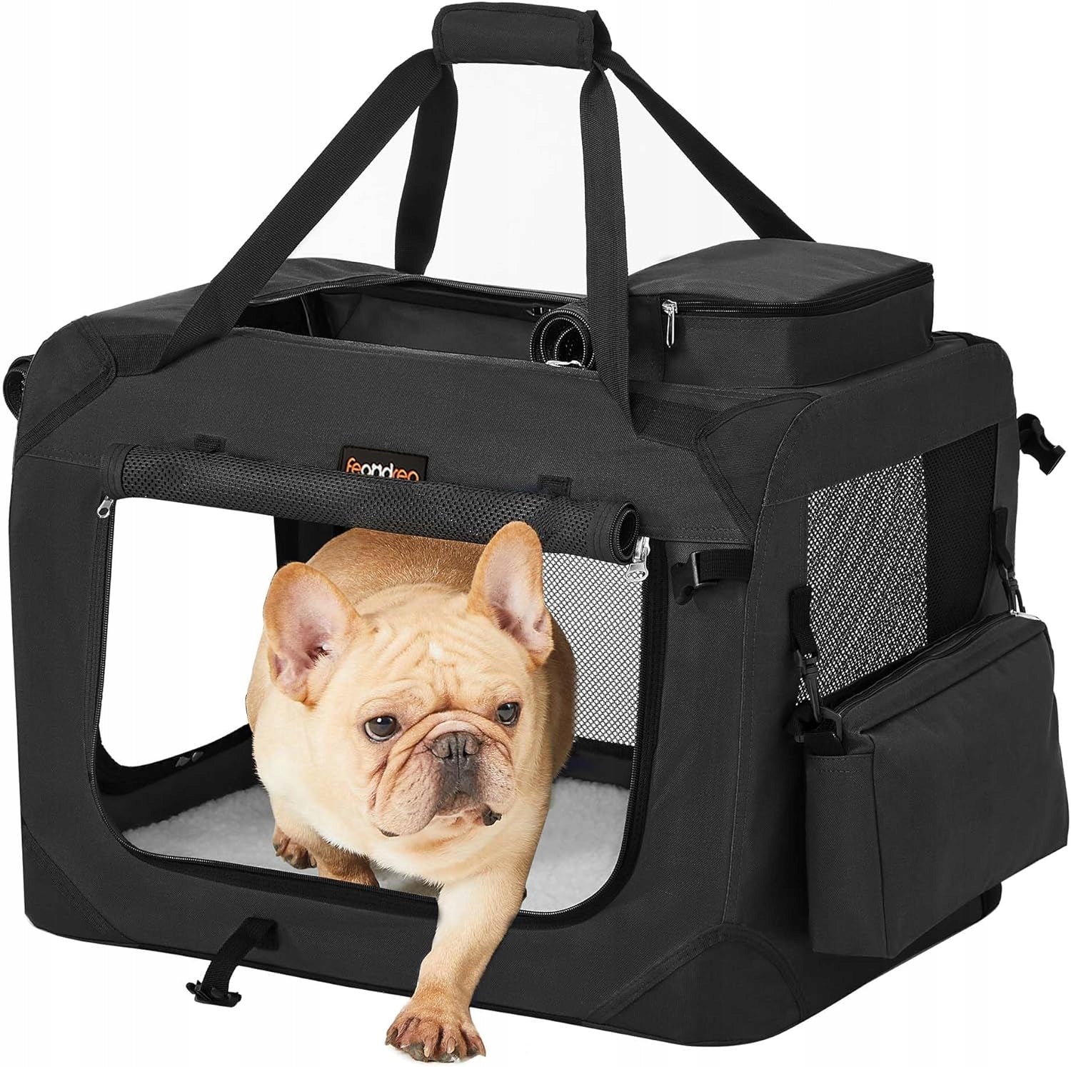 ANIMAL CAT DOG TRANSPORTER LARGE MATERIAL 60x42x42cm BLACK