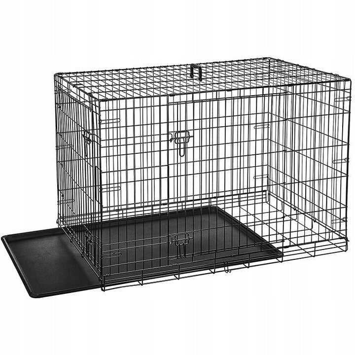 ANIMAL DOG CAGE METAL KENNEL PLAYPEN TRANSPORTER XXXL 121x76x82 Brand no brand