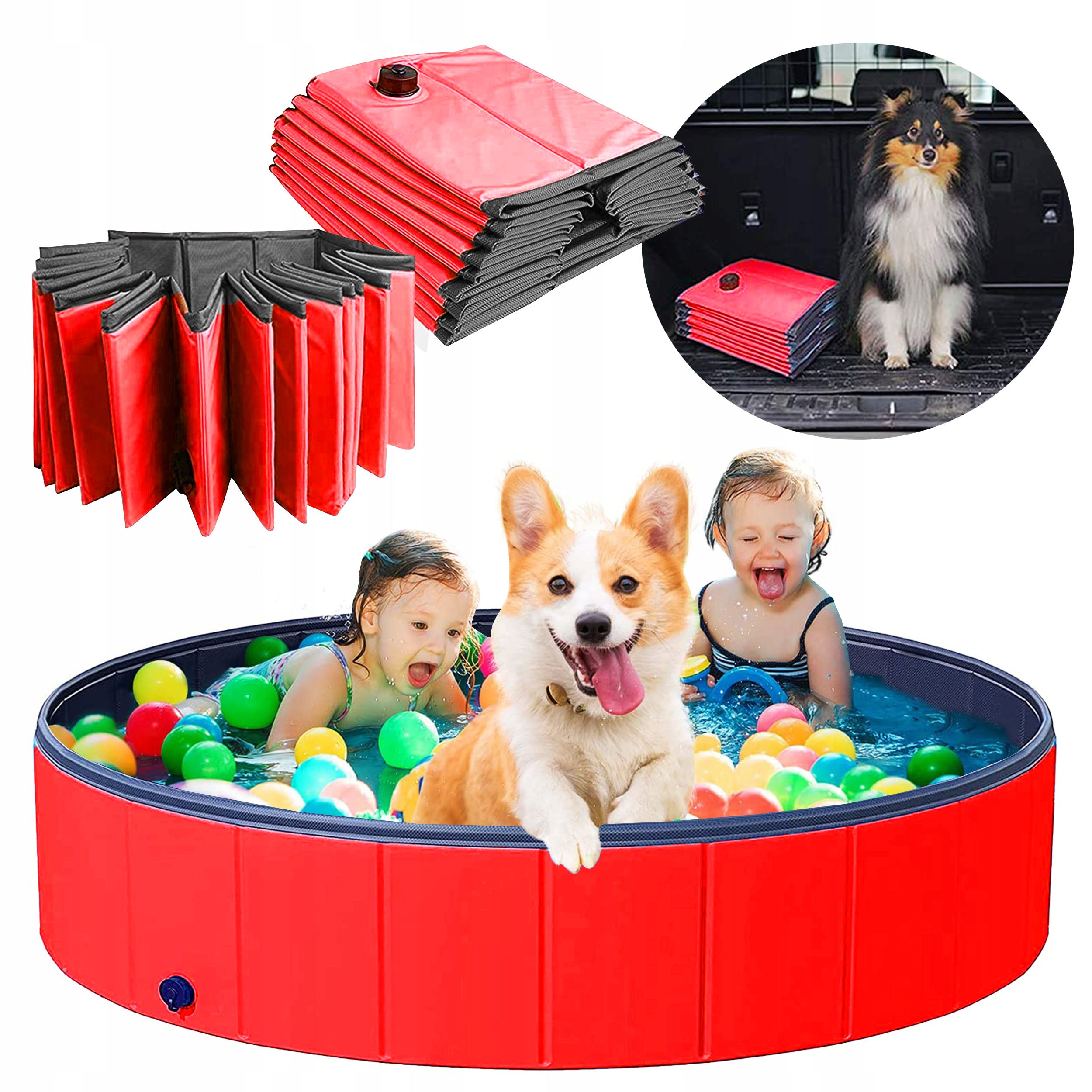 ANIMAL DOG POOL FOLDING LIGHTWEIGHT STRONG 80X20 For Bath Cooling Packaging status original