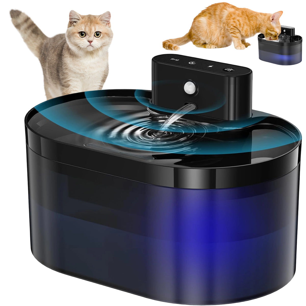 ANIMAL DRINKER WITH MOTION SENSOR AND TIME AND CONTINUOUS MODES