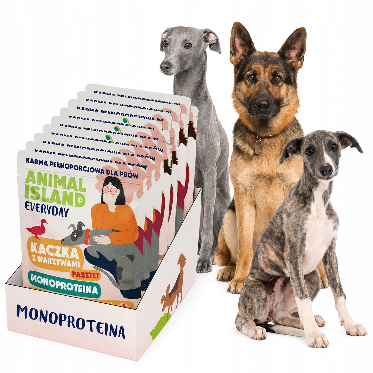 ANIMAL ISLAND Calf/duck/turkey monoprotein 9×300g Wet Dog Food
