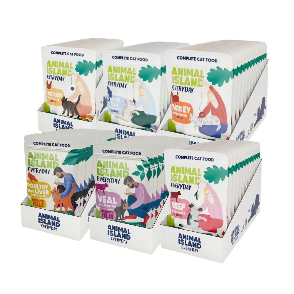 ANIMAL ISLAND wet cat food mix of flavors 6x (12x85g)