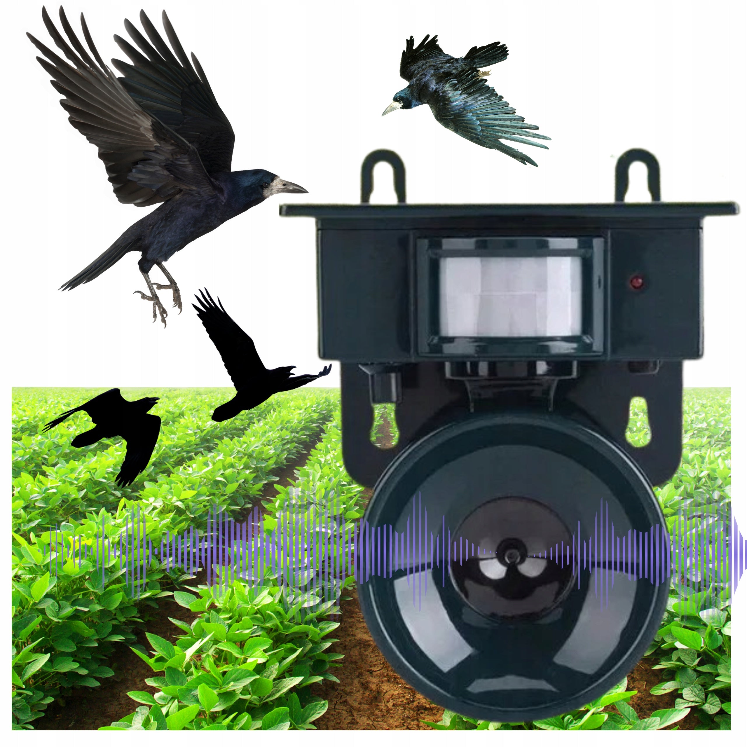 ANIMAL REPELLENT CAT BIRDS WILD MICE 10in1 + SOLAR BATTERY