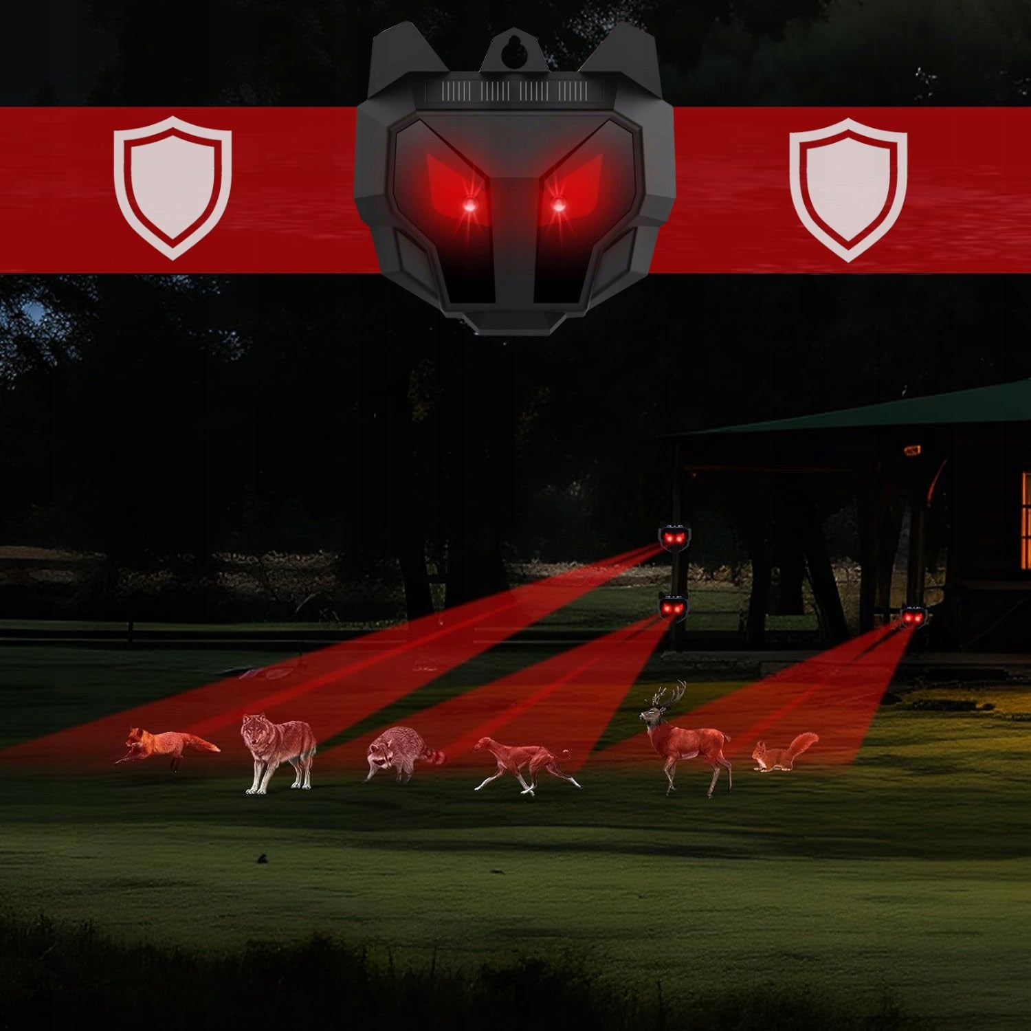 ANIMAL REPELLENT CAT DEER BIRDS WILD MICE 7IN1 STRONG LIGHT Use Against cats martens mice dogs birds wild animals