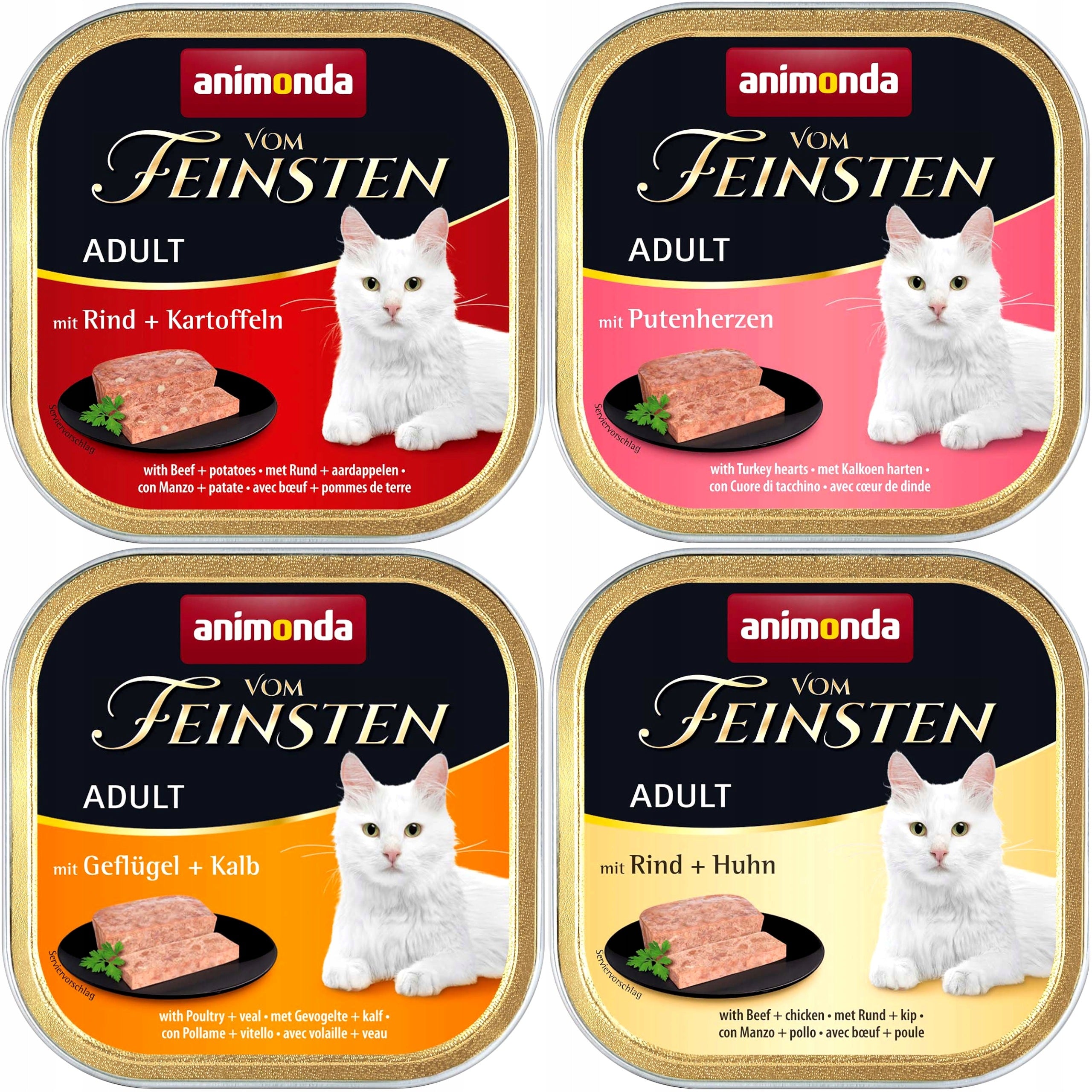 ANIMONDA Vom Feinsten Adult Wet Cat Food MIX FLAVORS 32x100g