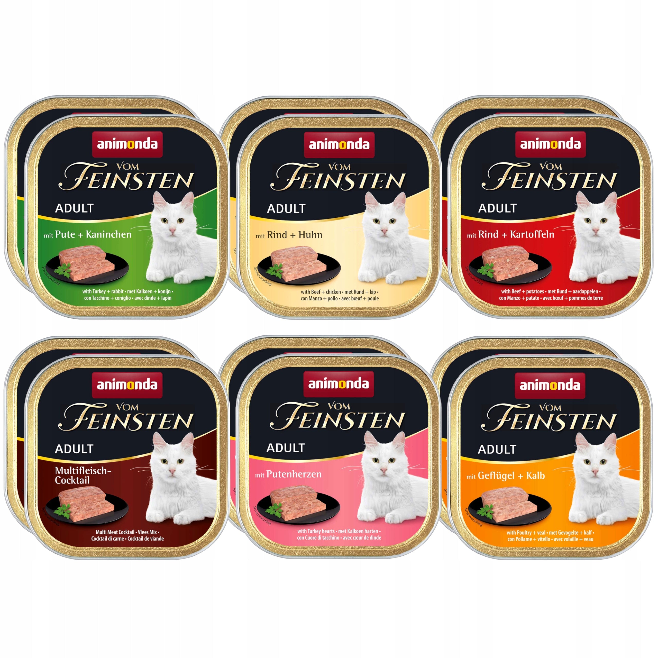 ANIMONDA Vom Feinsten Adult cat food MIX FLAVORS 12x100g