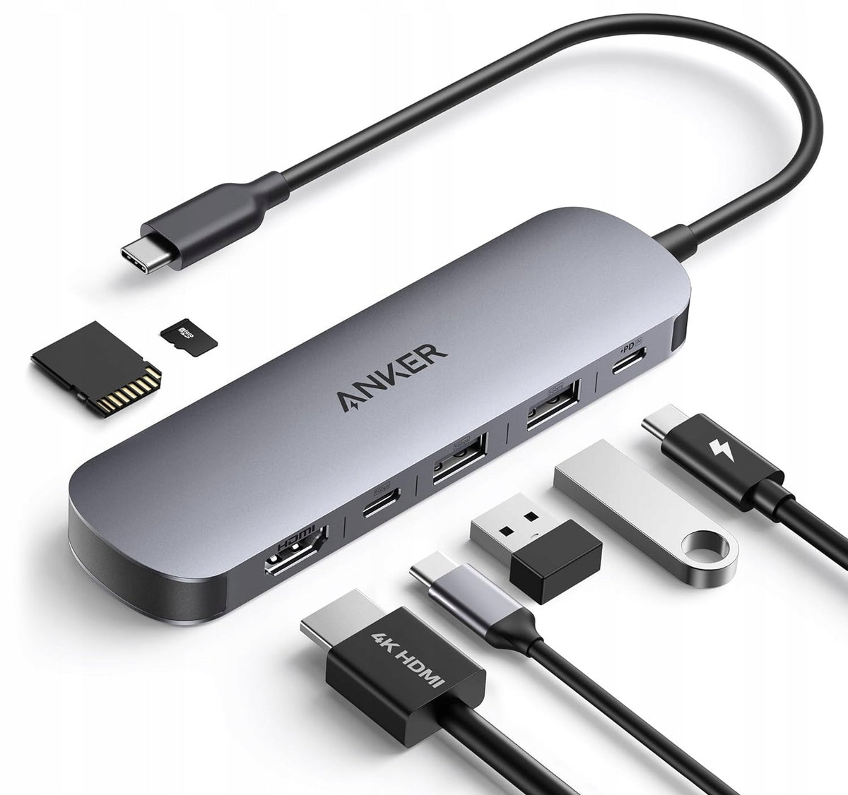 ANKER USB HUB A83D2 USB-C HDMI SD microSD 7in1