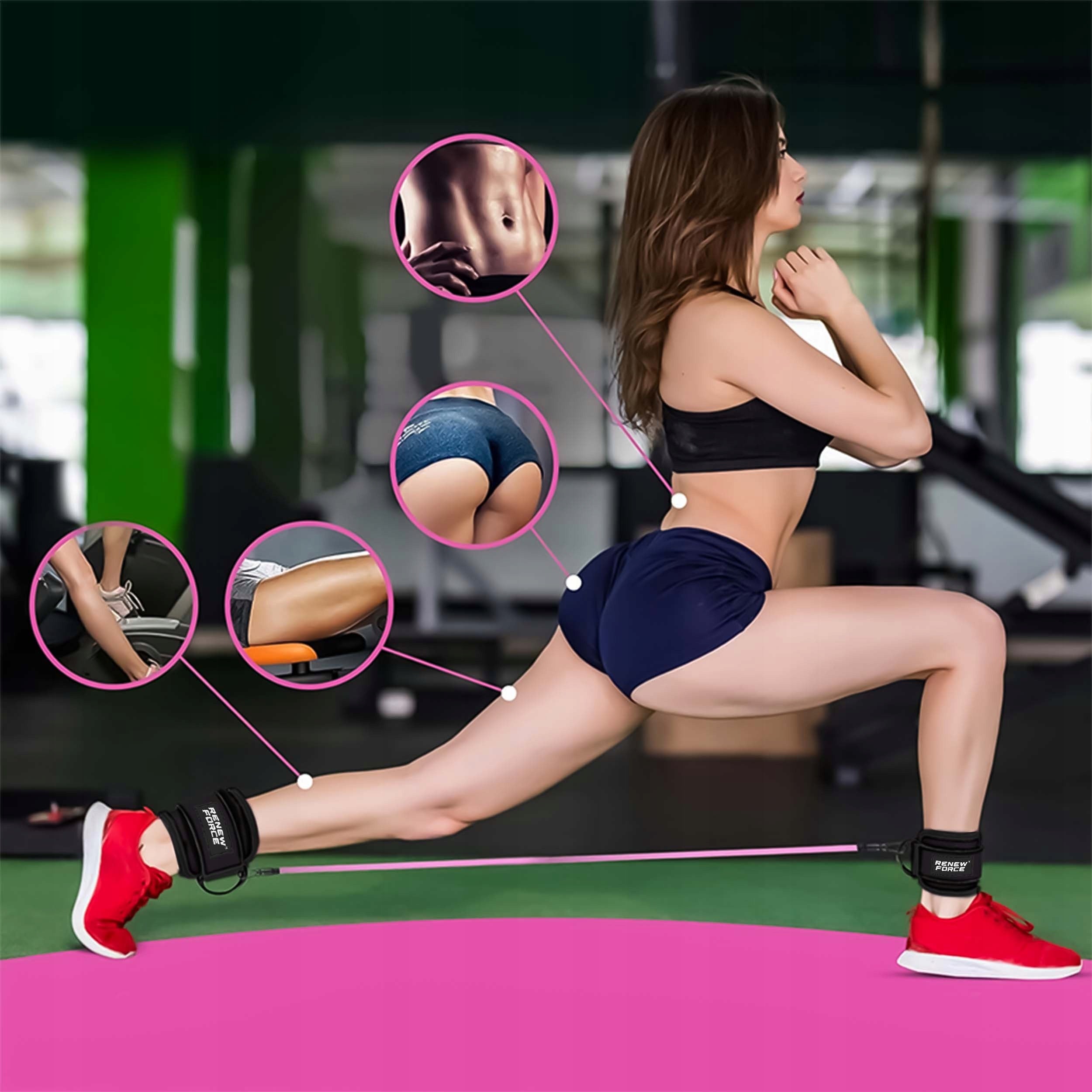 ANKLE HOLDERS TRAINING BANDS FOR LEG TRAINING 2 pcs BLACK Maximum load 50 kg
