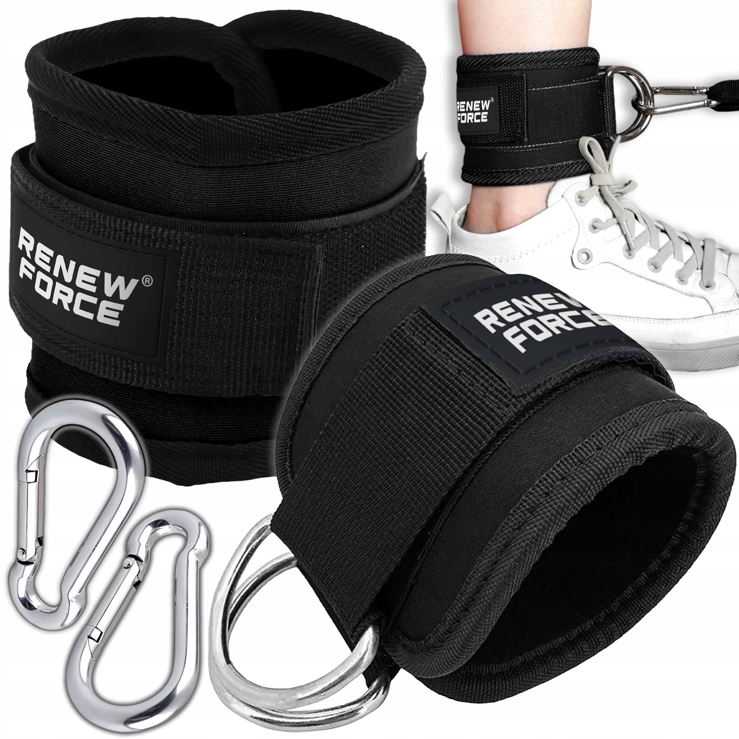 ANKLE HOLDERS TRAINING BANDS FOR LEG TRAINING 2 pcs BLACK