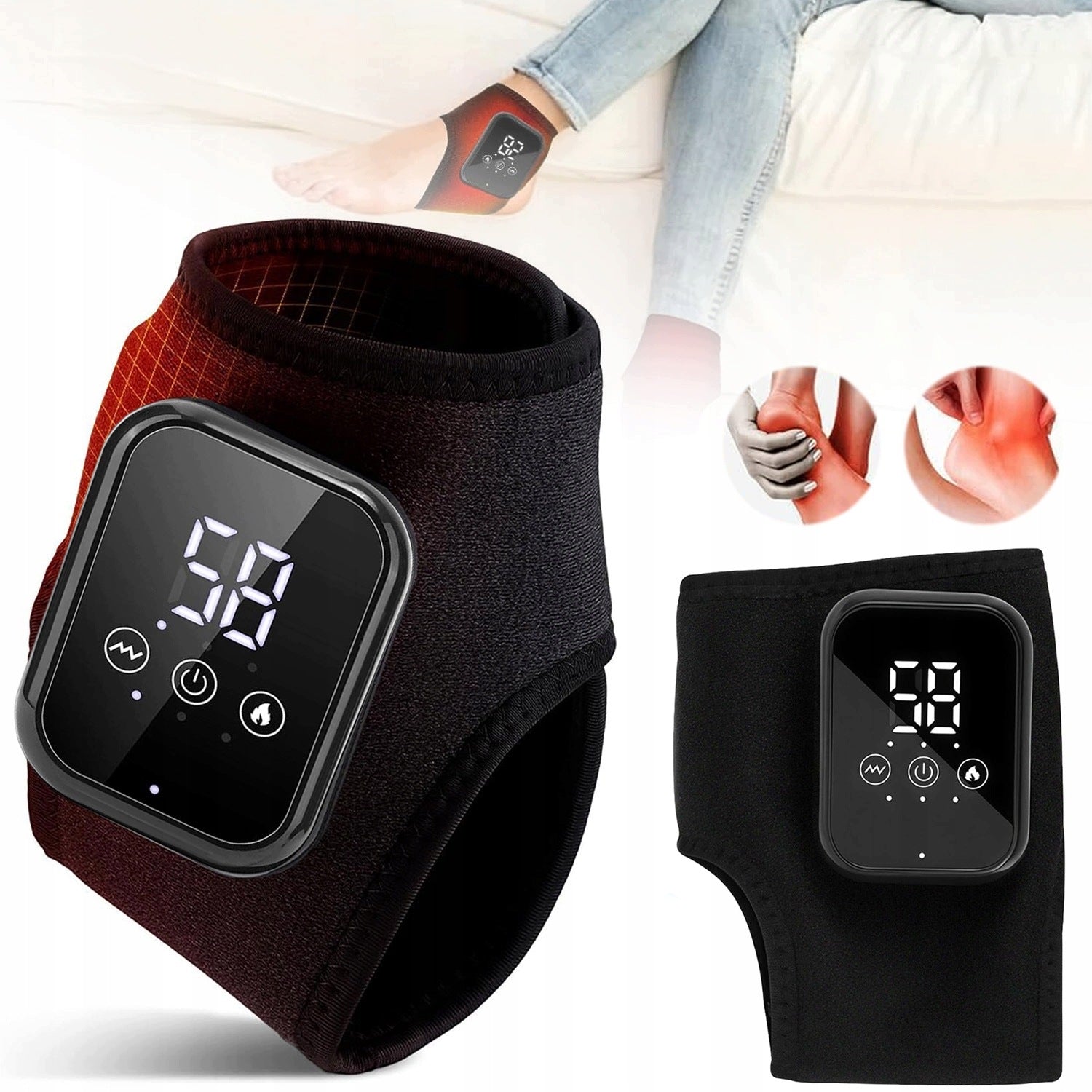 ANKLE JOINT MASSAGER FOR CHRONIC PAIN AND SWELLING WITH 58°C HEAT THERAPY