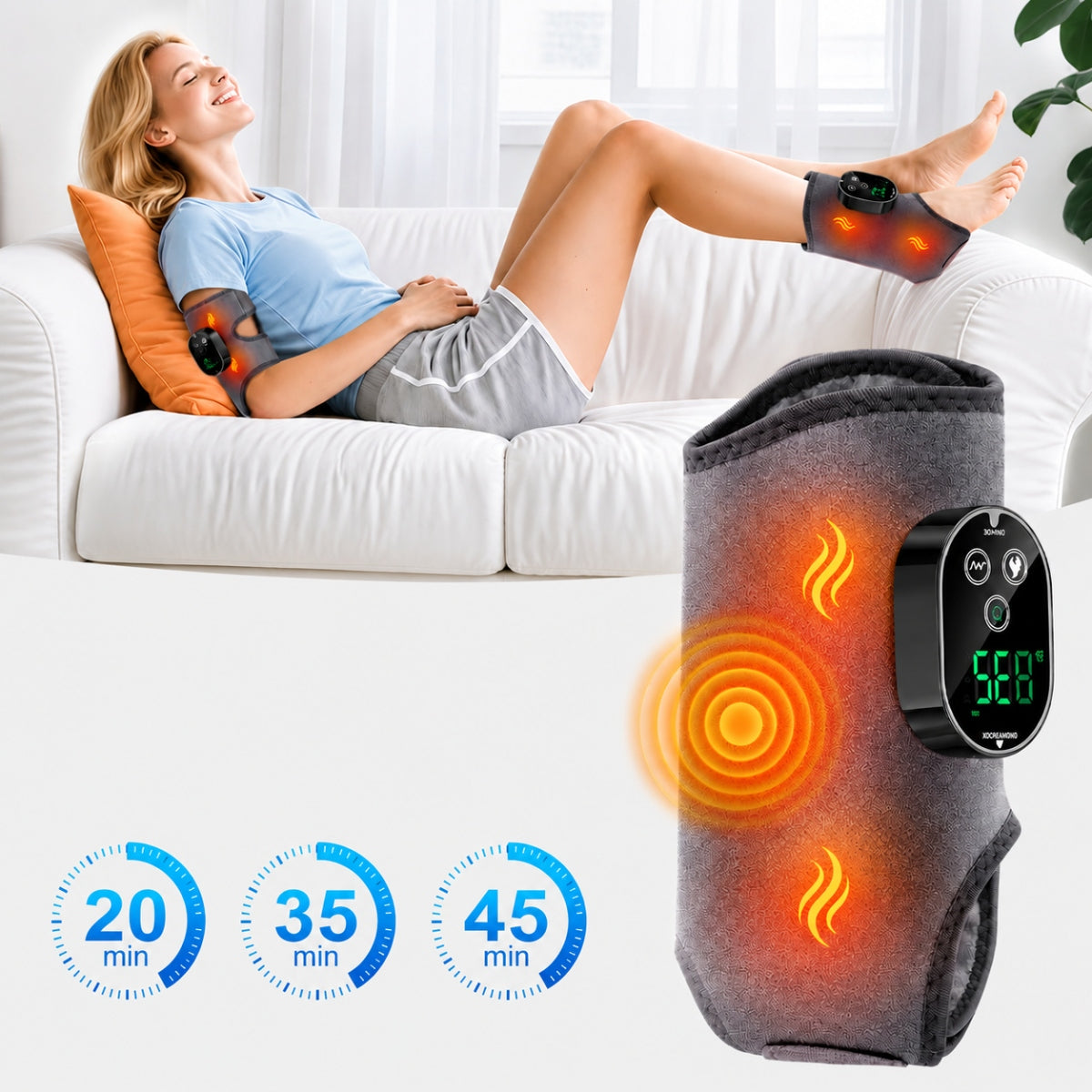 ANKLE MASSAGER WITH HEATING FUNCTION GREY Brand no brand