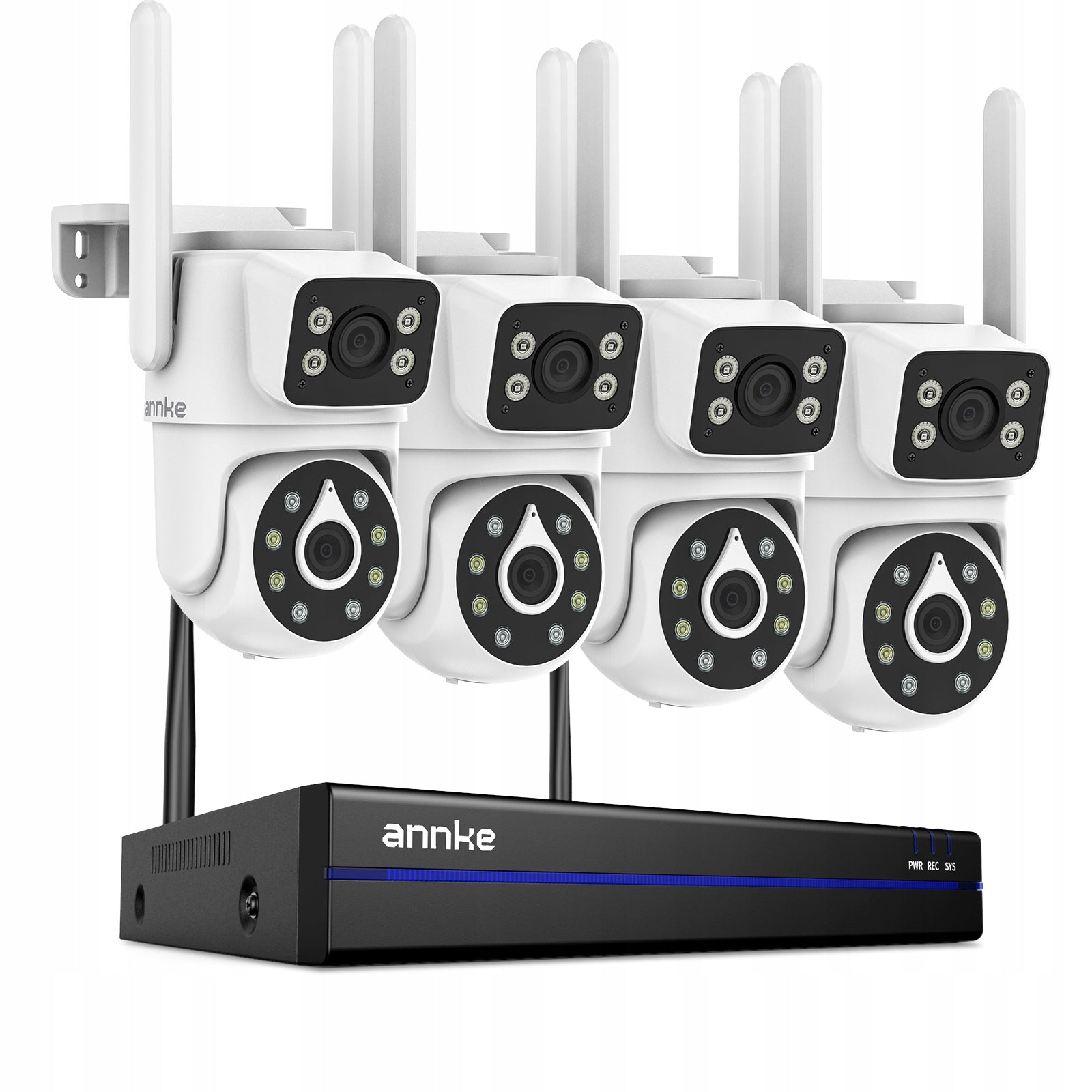 ANNKE 4MP PT WiFi Cameras Security System with Night Vision Two-Way Audio