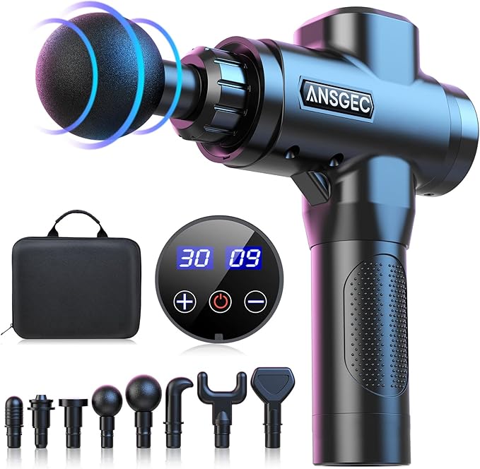 ANSEGC Massage Gun – Muscle Massager | 30 Modes | 8 Tips