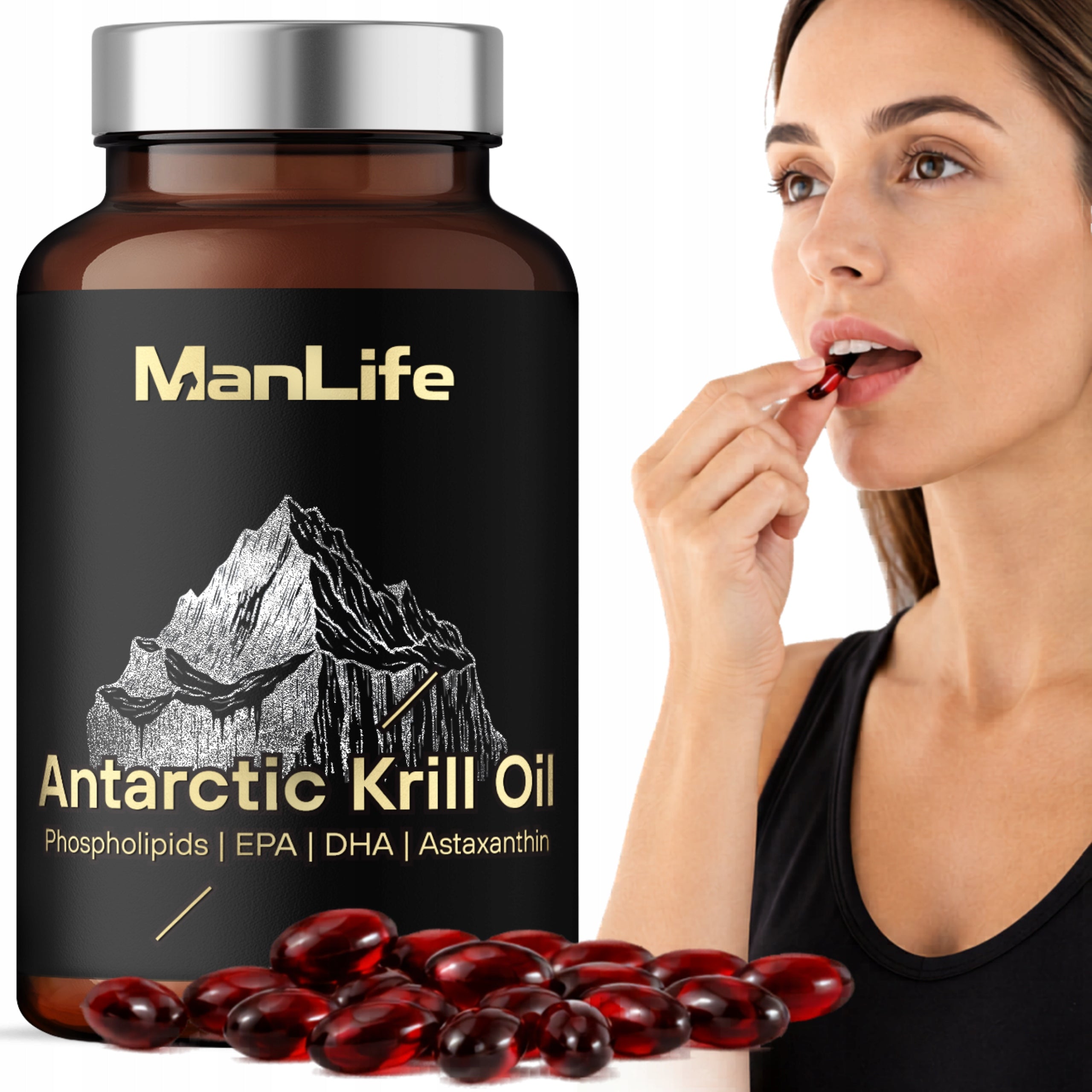 ANTARCTIC KRILL OIL 1000 mg per serving Krill Oil Omega-3 90 capsules