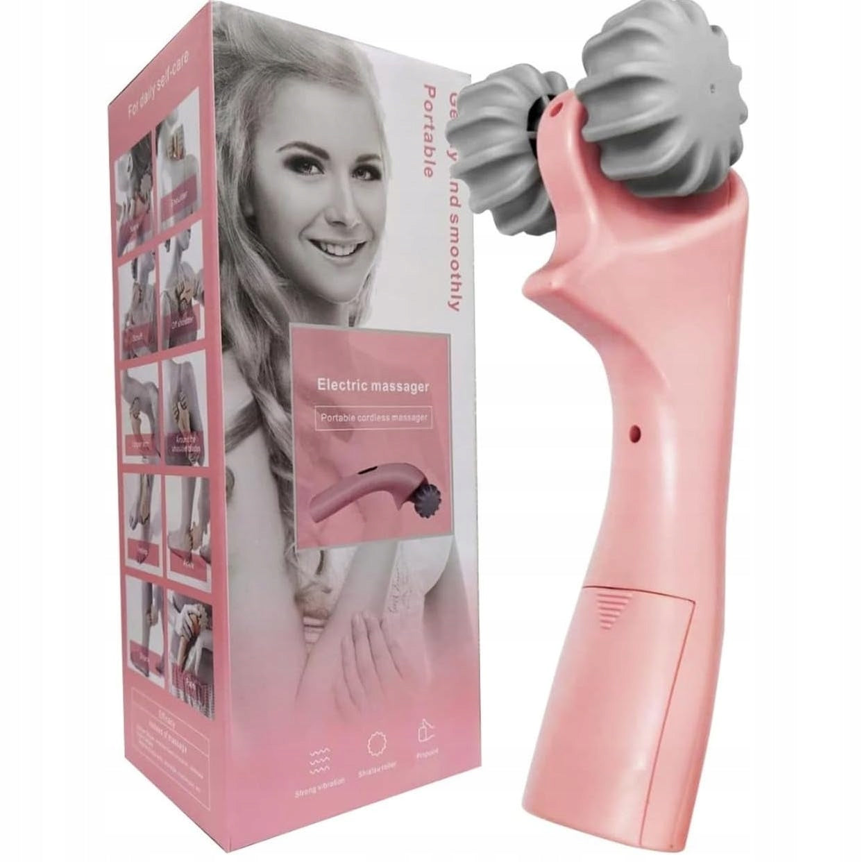 ANTI-CELLULITE ROLLER BODY MASSAGER VIBRATING FOR RELAXING CELLULITE Color pink