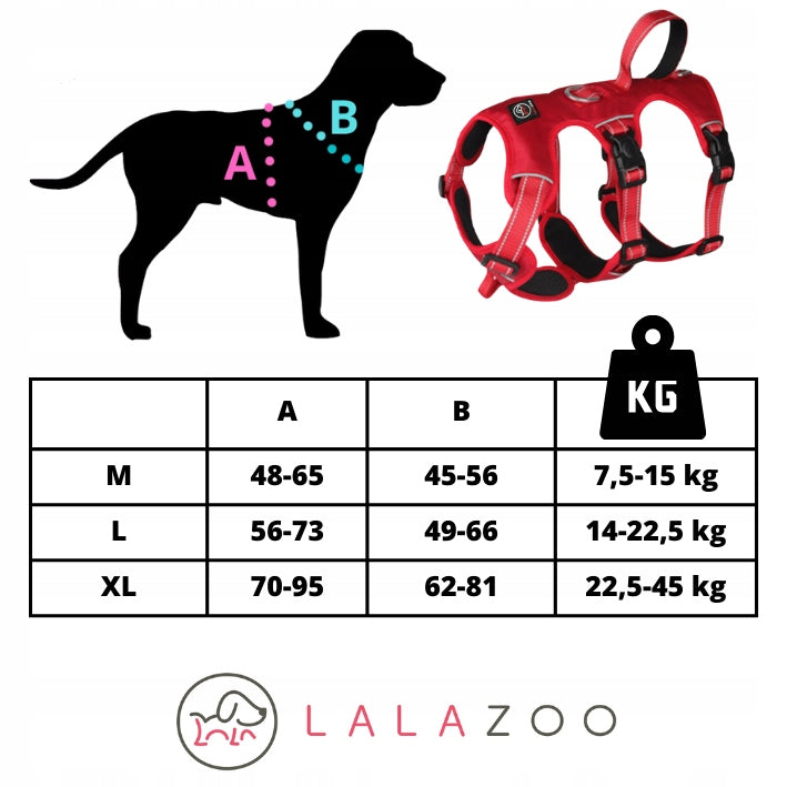 ANTI-ESCAPE harness for large dog escaped ELBA black size XL Brand Lalazoo