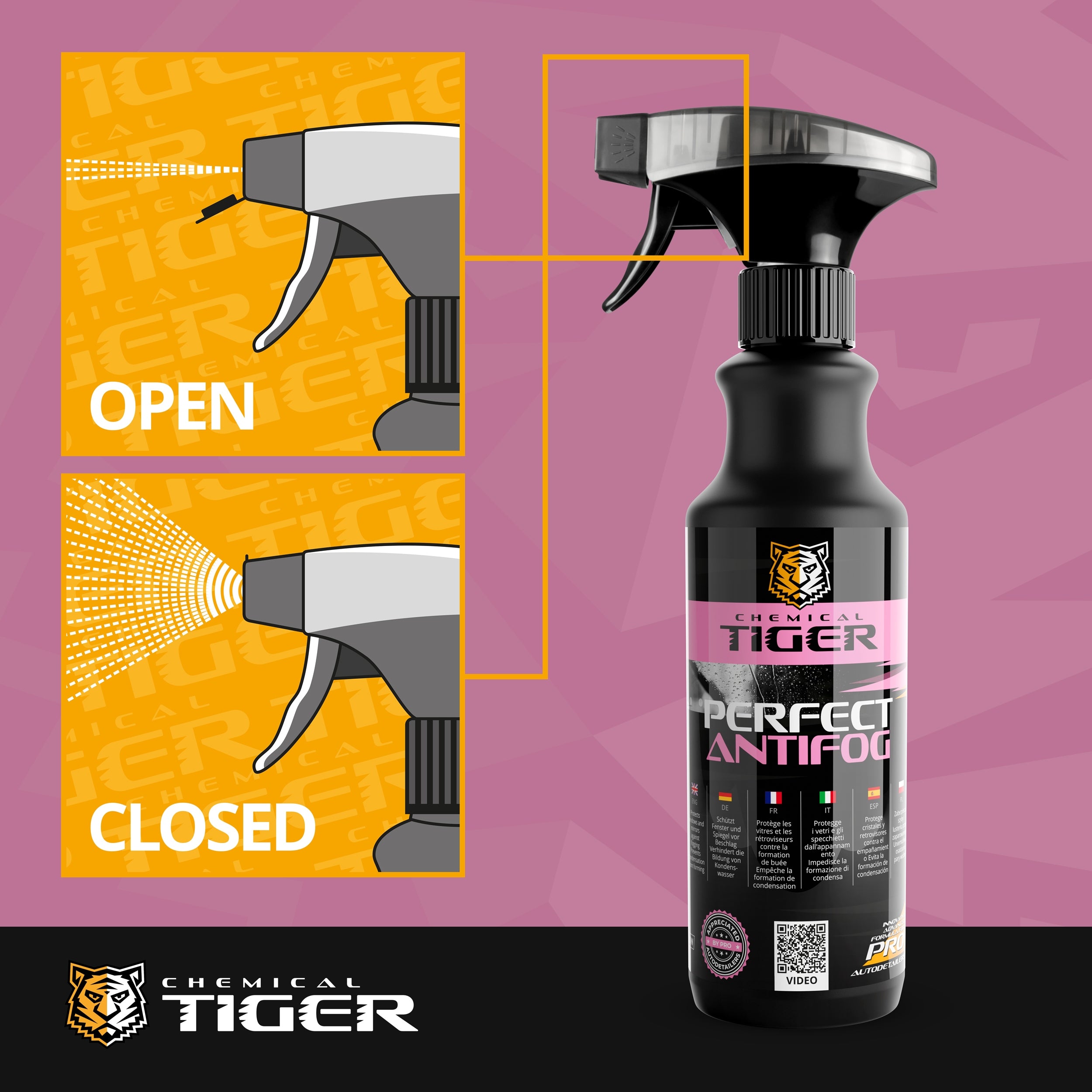 ANTI FOG agent against evaporation of windows and mirrors ANTIPARA 0,5L +MICROFIBER Manufacturer Chemical Tiger