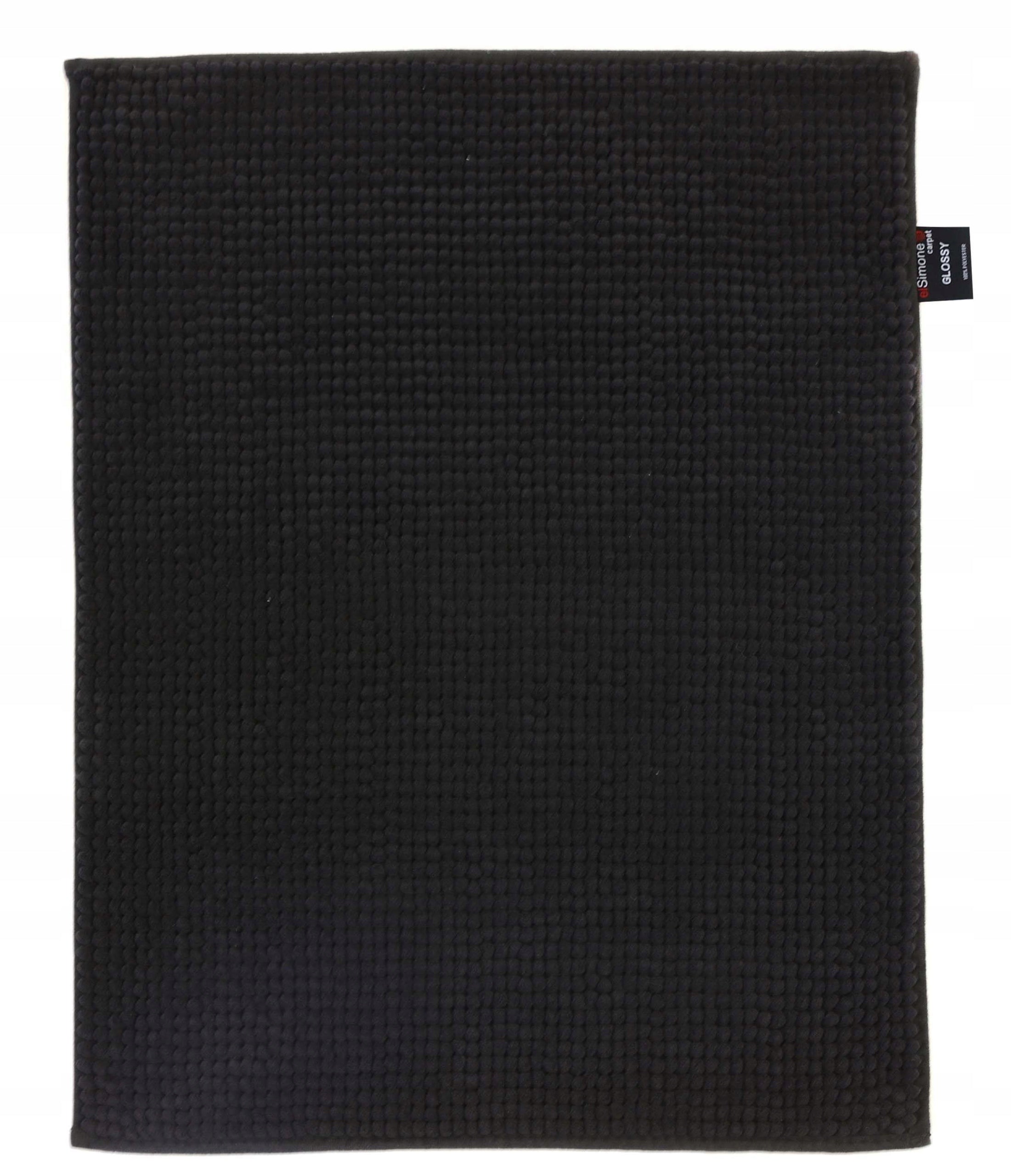 ANTI-SLIP BATHROOM CARPET BLACK GLOSSY 50X70 cm Manufacturer code Dywan do łazienki Glossy