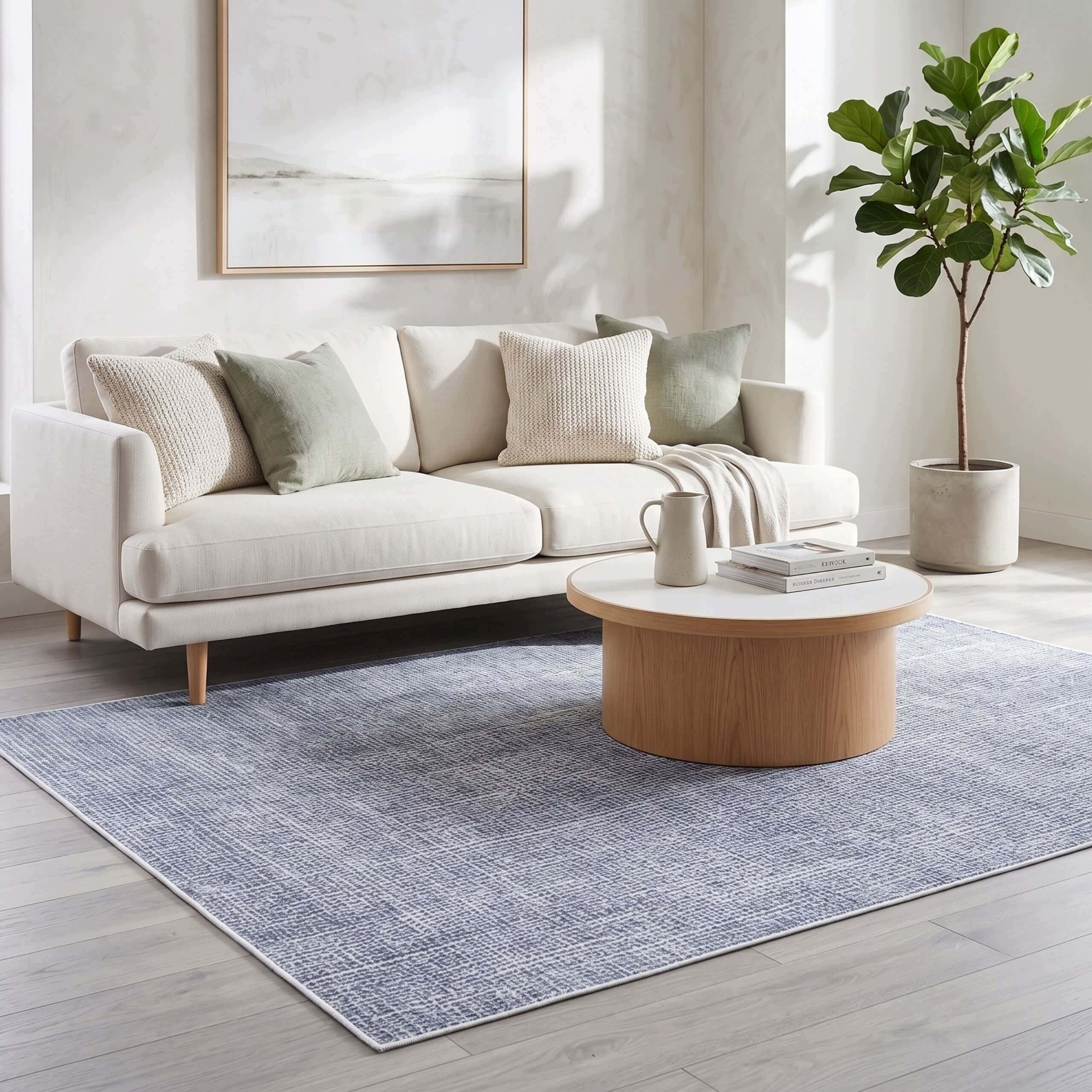 ANTI-SLIP CARPET FOR LIVING ROOM SOFT FOR WASHING GREY 100X150 CM Brand Eureka Home