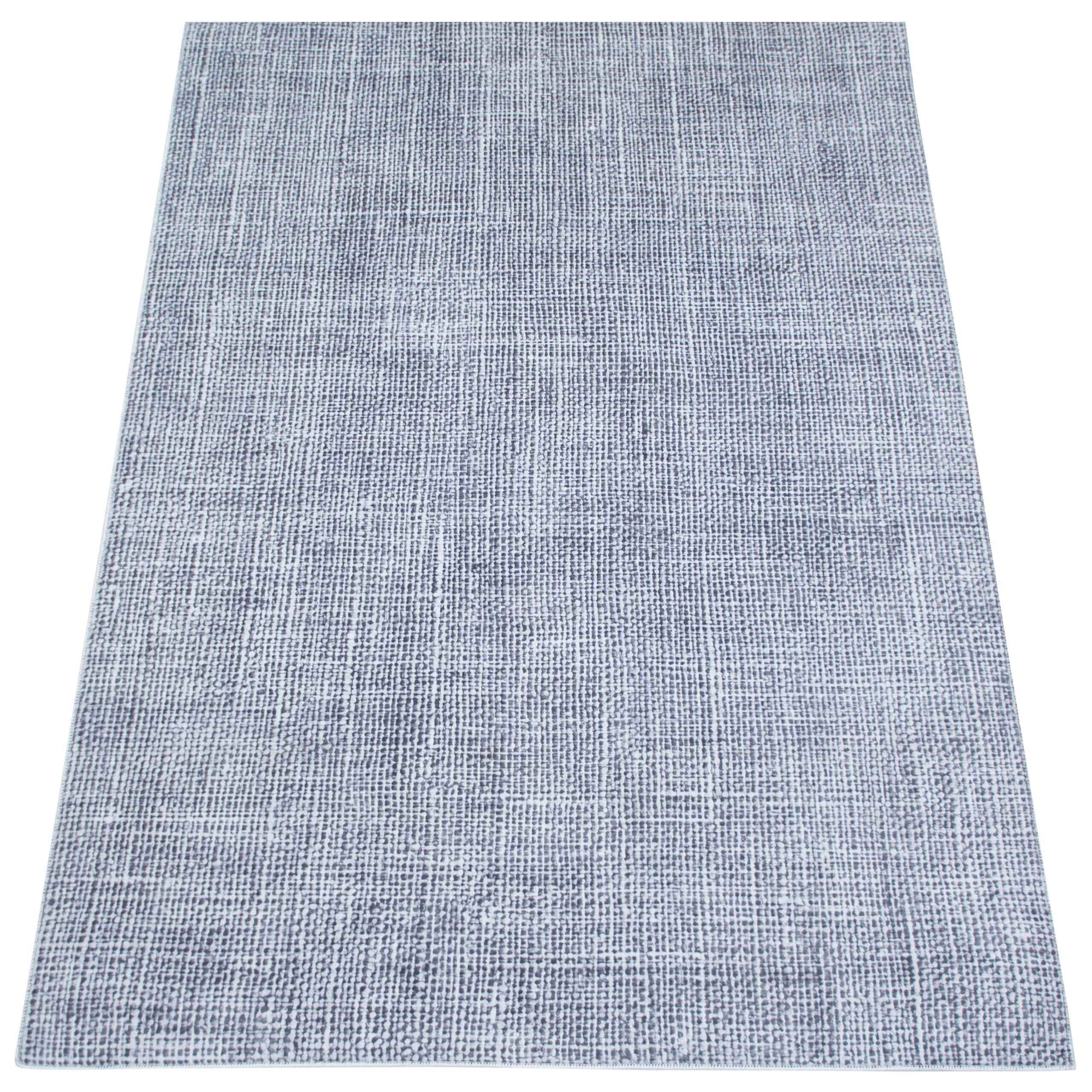 ANTI-SLIP CARPET FOR LIVING ROOM SOFT FOR WASHING GREY 100X150 CM