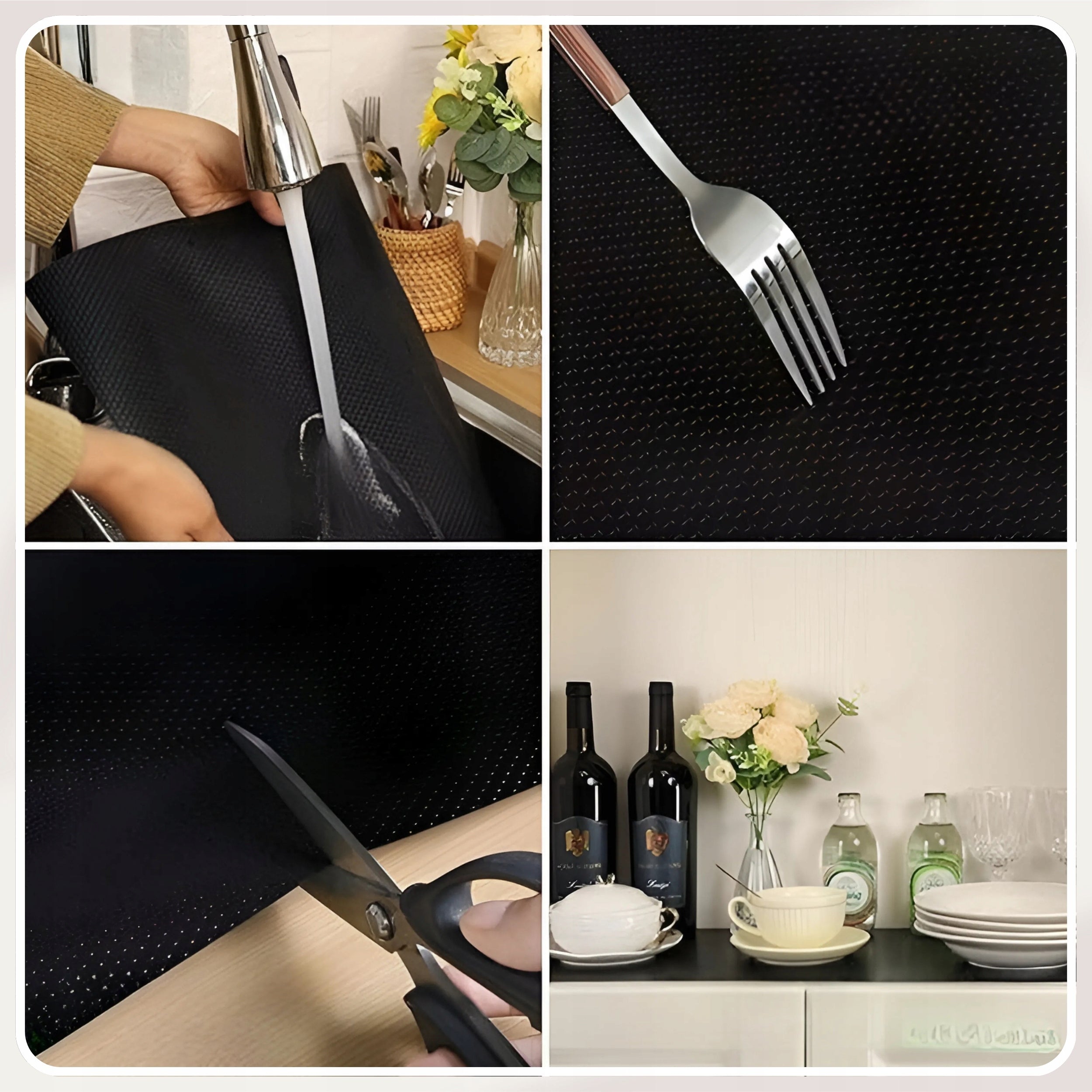 ANTI-SLIP MAT FOR DRAWERS PROTECTIVE PAD 300x50 cm BLACK Length 300 cm