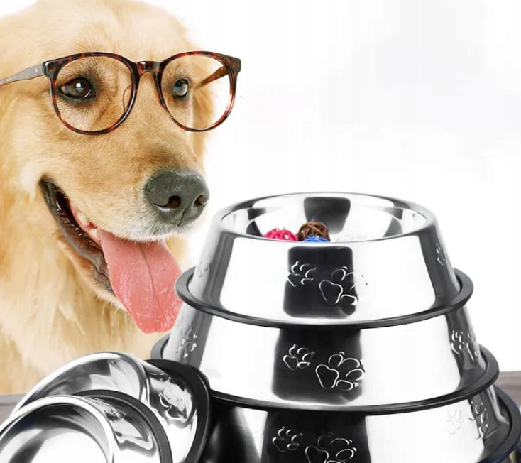 ANTI-SLIP METAL BOWL FOR DOG AND CAT, FOR FOOD AND WATER, LARGE 1.3L Manufacturer code MIS-MET-13L