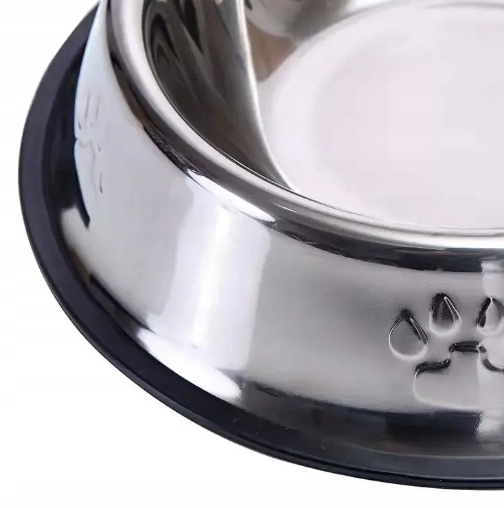 ANTI-SLIP METAL BOWL FOR DOG AND CAT, FOR FOOD AND WATER, LARGE 1.3L Material metal