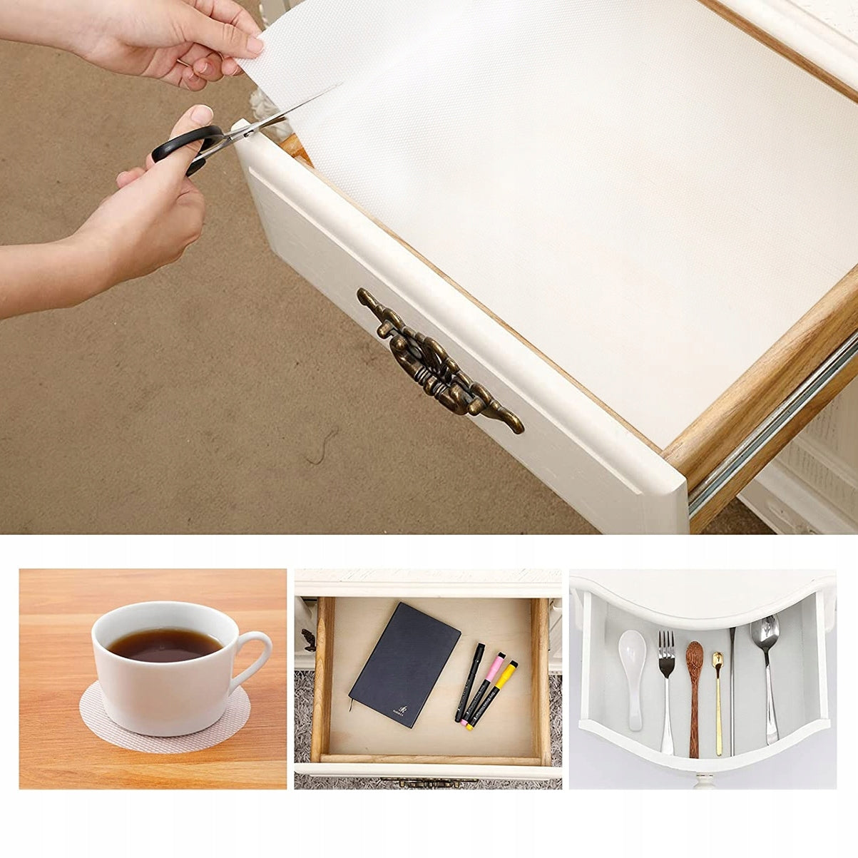 ANTI-SLIP PROTECTIVE MAT FOR CABINET DRAWERS PAD ROLL 500x48 WHITE Manufacturer code 0200011