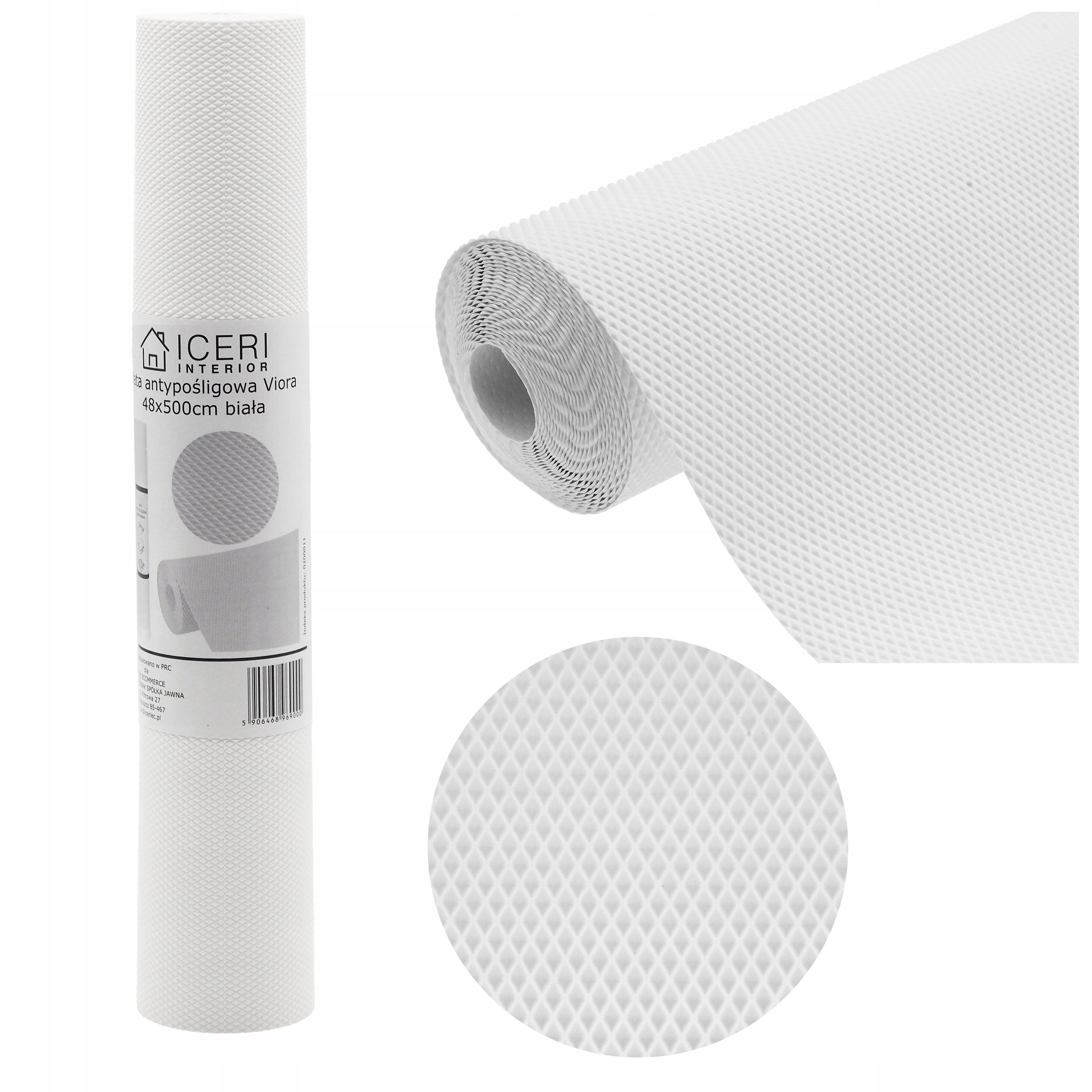 ANTI-SLIP PROTECTIVE MAT FOR CABINET DRAWERS PAD ROLL 500x48 WHITE