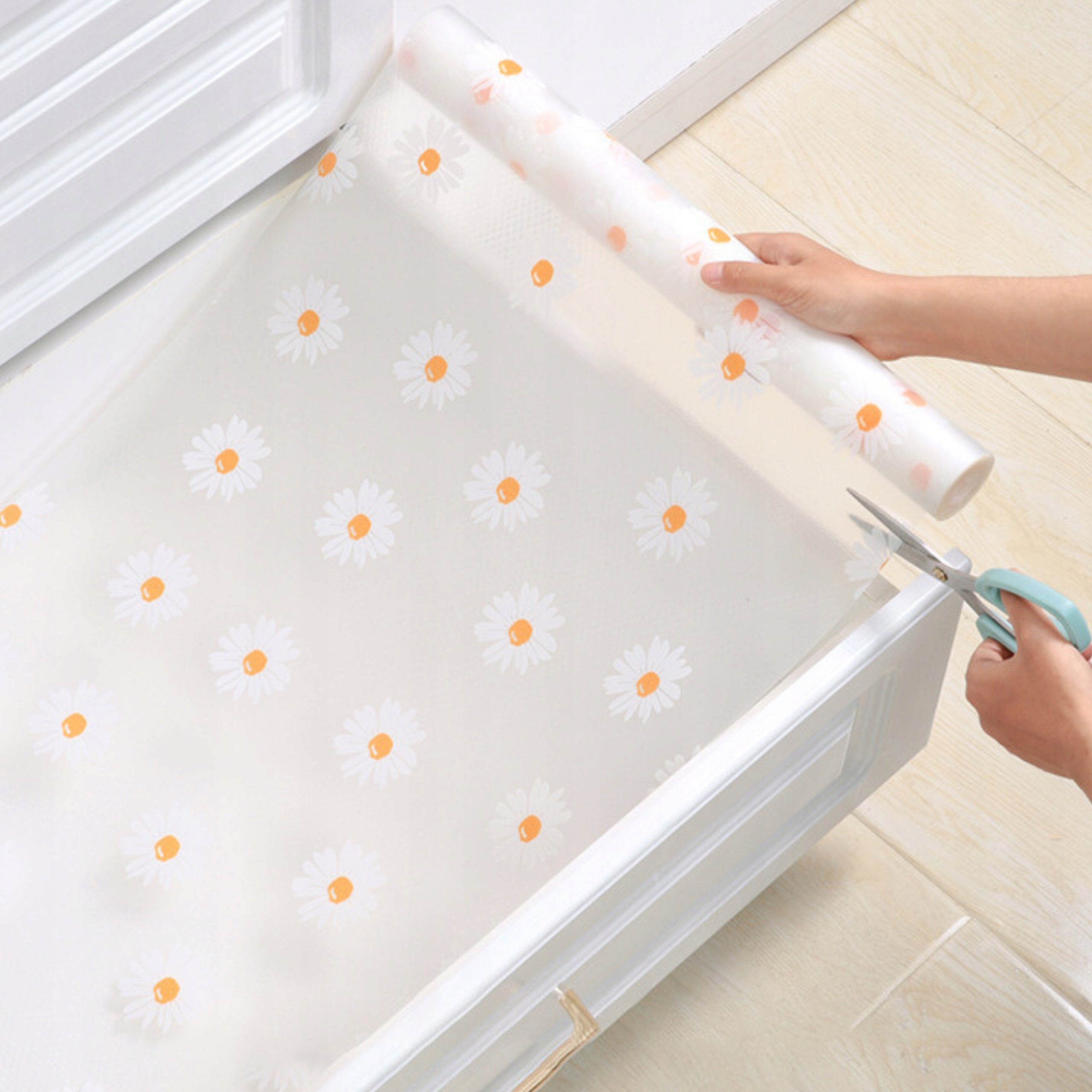 ANTI-SLIP PROTECTIVE MAT FOR CLOSET DRAWERS WARDROBES 150x60 DAISIES Packaging status original